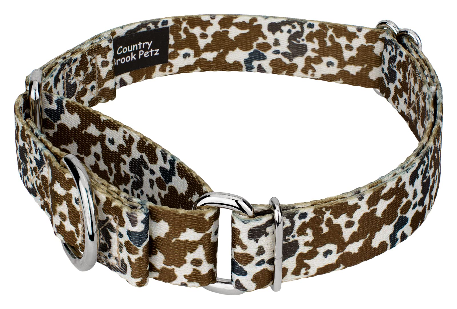 Country Brook Petz - Cow Print Martingale Dog Collar - Country And Western Collection Featuring Rustic Designs (1 Inch, Extra La