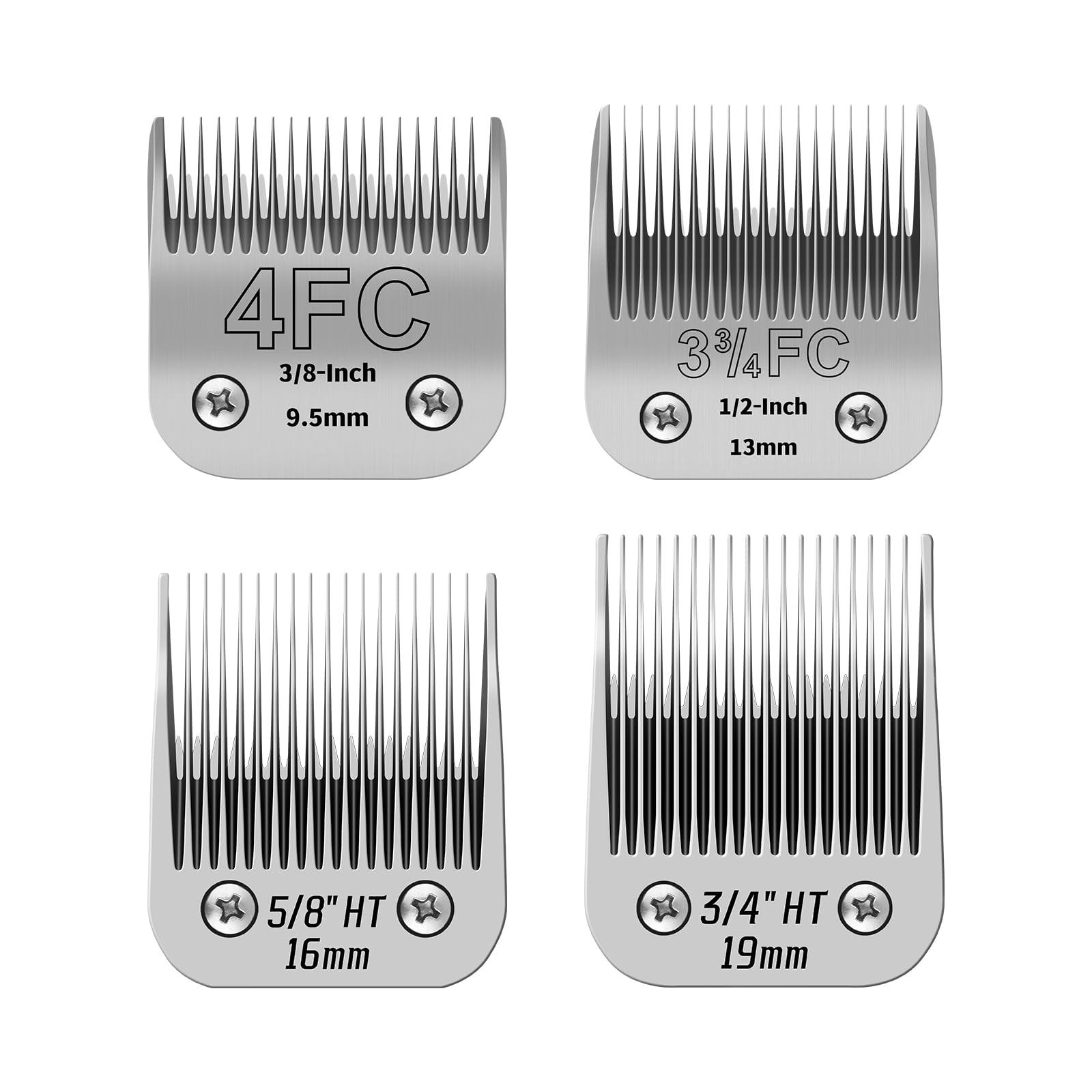 Pet Dog Grooming Detachable Ceramic Blades Kit,Compatible with Andis,Oster A5,Wahl KM10 Clippers,Cut Length 3/8''(9.5mm) to 3/4'