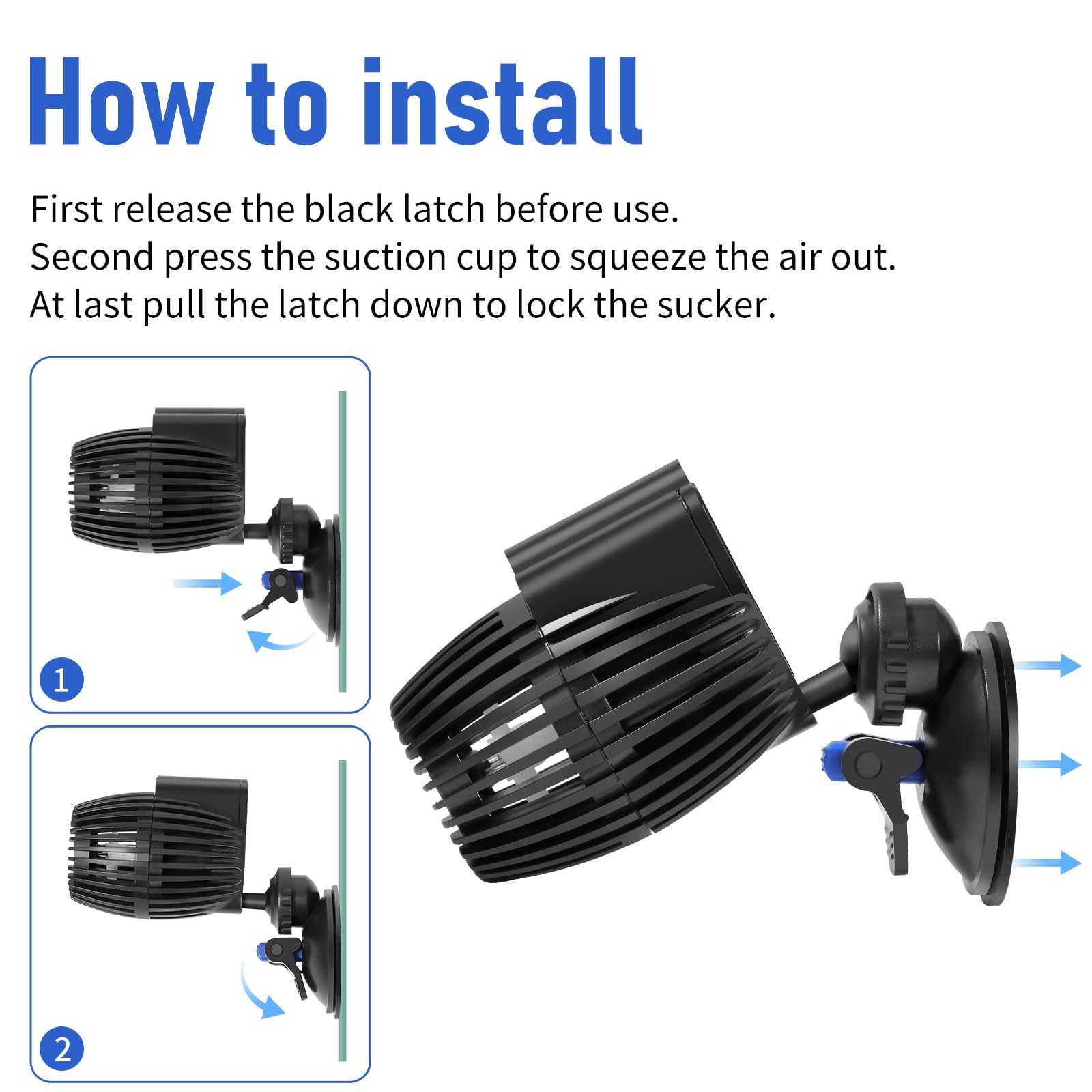 Aquaneat Circulation Pump, Aquarium Wave Maker, Fish Tank Powerhead Submersible Water Pump W/Suction Cup (Middle 800 Gph)