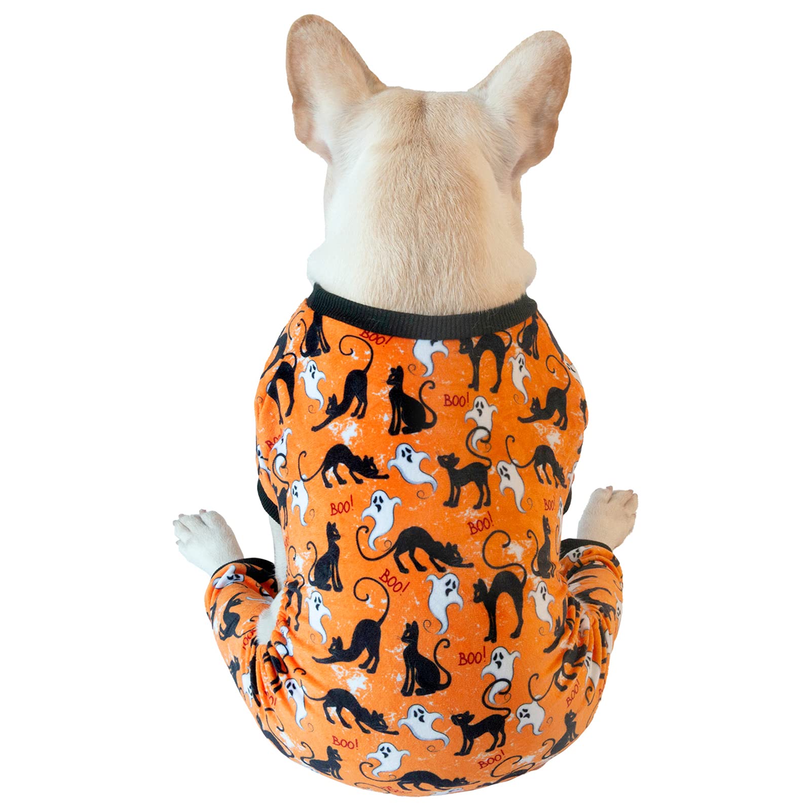 Cutebone Halloween Dog Pajamas Pet Clothes Cat Apparel Shirt Winter Holiday Cute Pjs Bodysuit For Doggie Onesies P173Xs