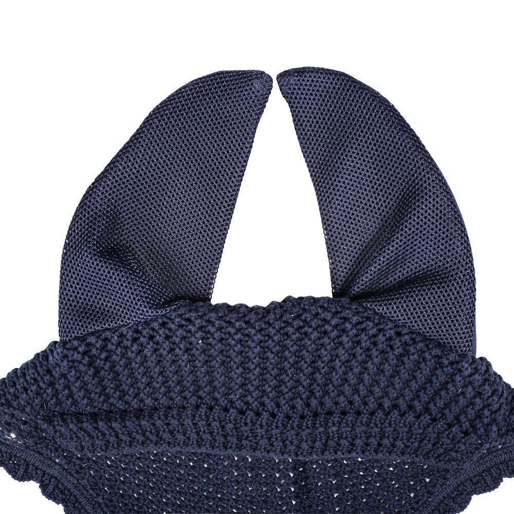 Dura-Tech Quiet & Cool Ear Bonnet | Color Black | Enhanced Horse Focus | Durable Mesh and Neoprene Construction | Elegant Croche