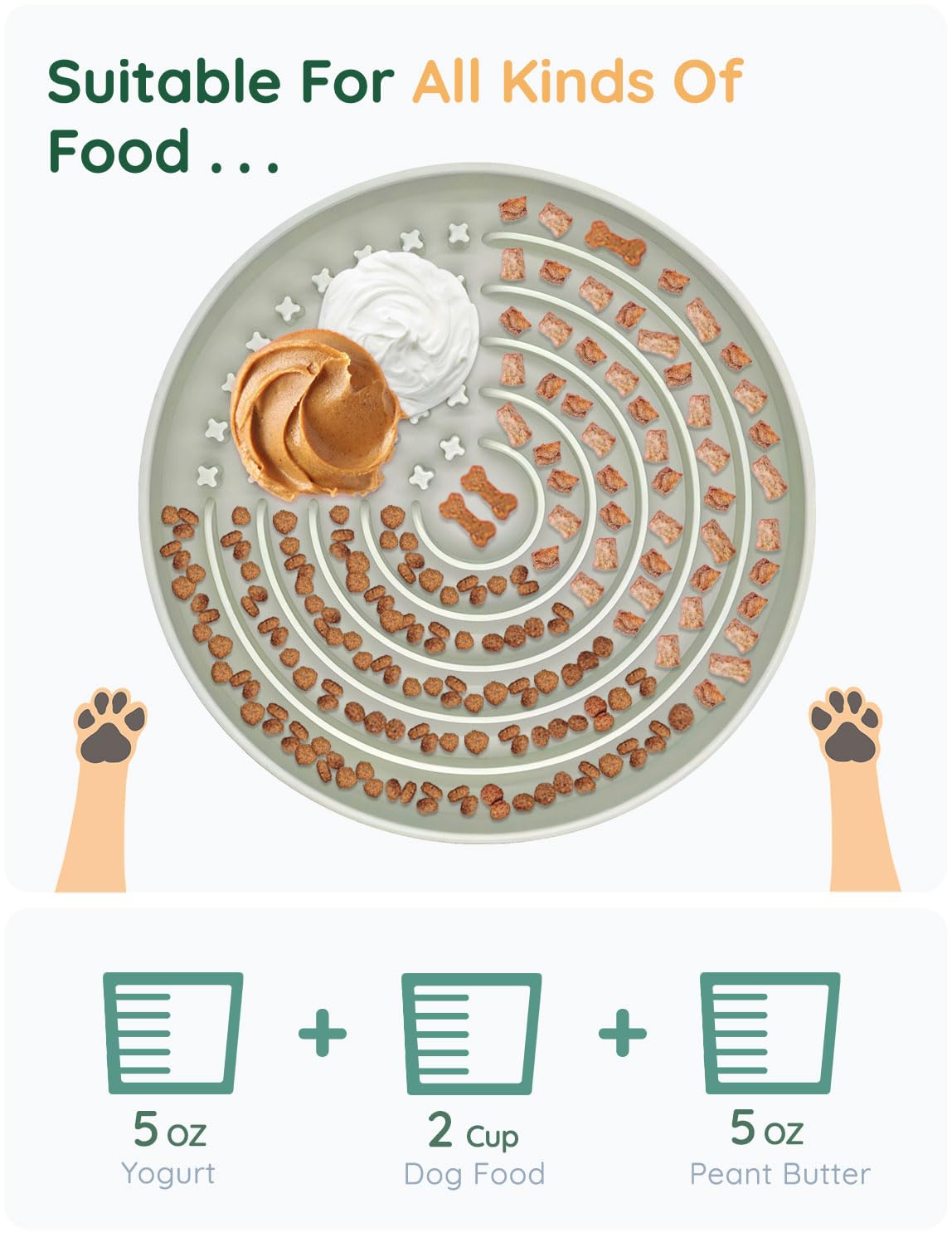 Evenco Slow Feeder Dog Bowls, Slowdown Bowl - Puzzle Silicone Dog Feeding Bowls With Suction Cups, Innovative Lick Mat Design Fo