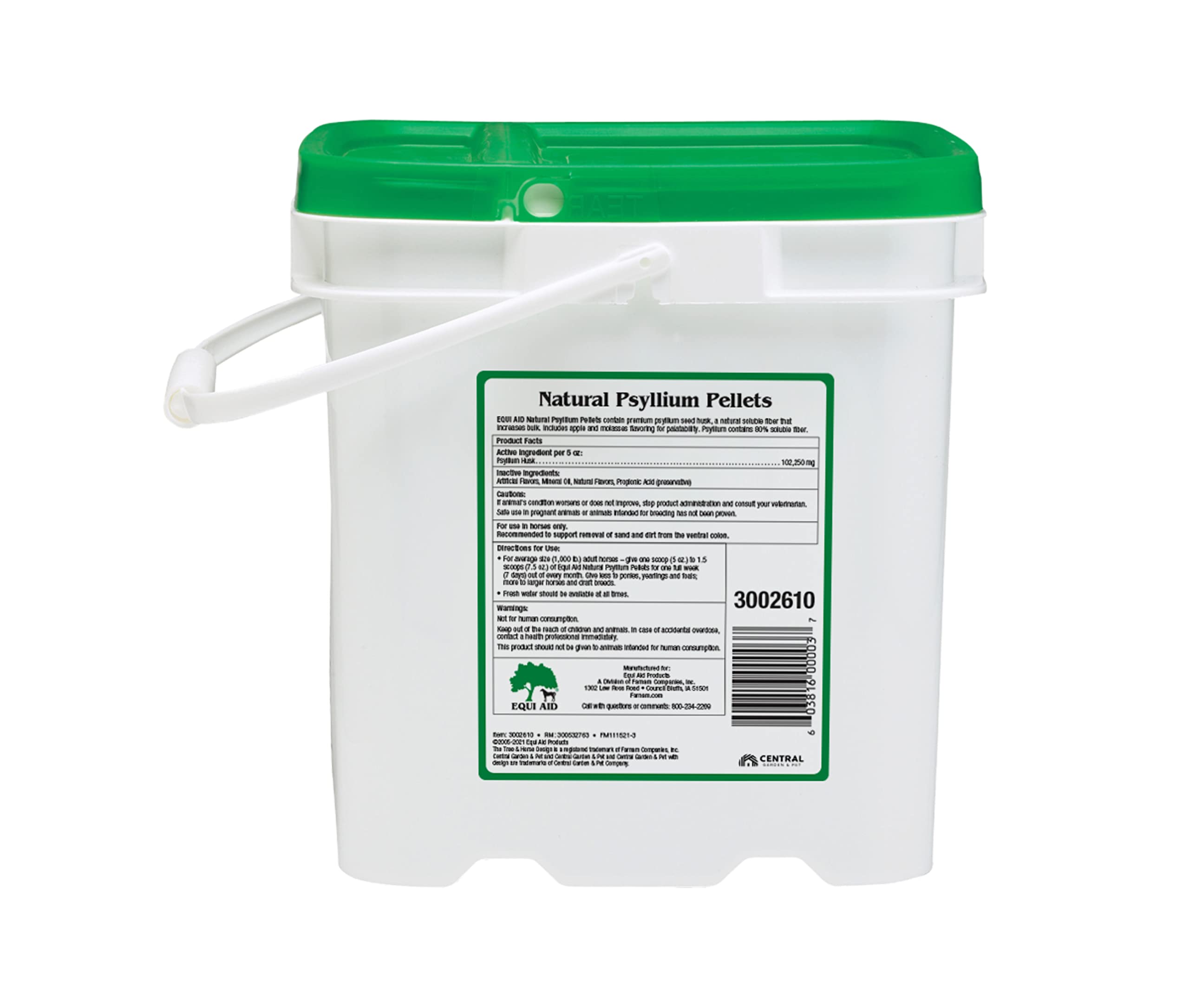Farnam Equi Aid Natural Horse Psyllium Pellets Supplement, Supports Removal of Sand & Dirt From the Ventral Colon, 20 Pounds, 64