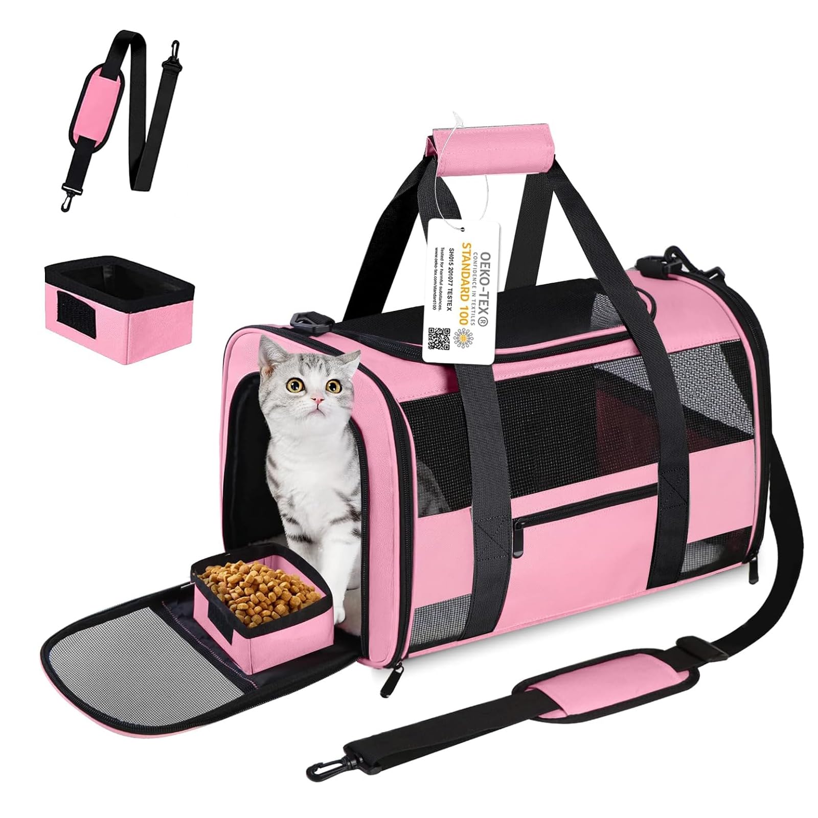 Cussiou Large Cat Carrier Dog Carrier Pet Carrier For Medium Small Dogs, Collapsible Soft Sided Pet Carrier For Cats Dogs Puppy 