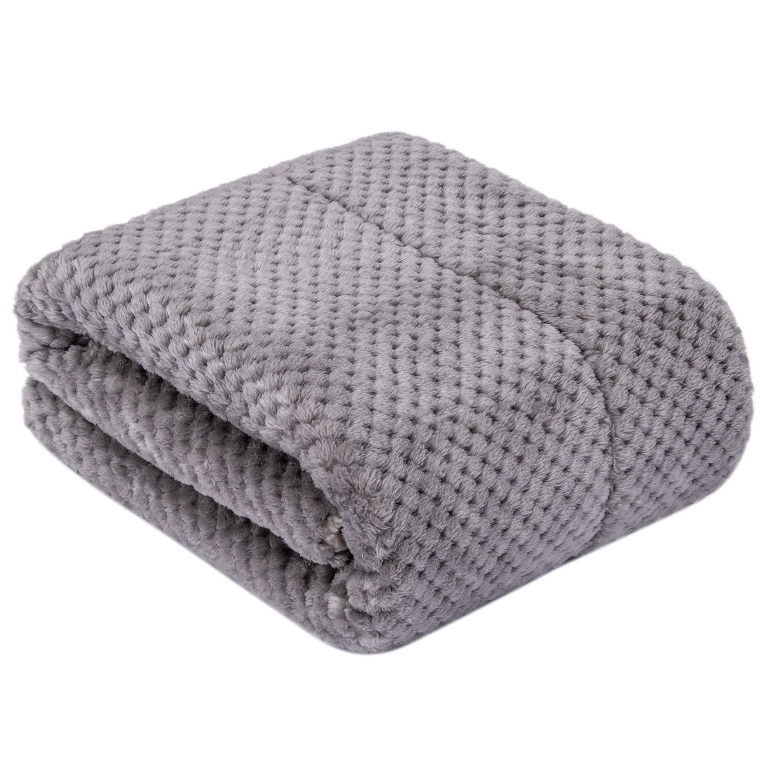 Dw-Flint Gray Plush Fleece Receiving Blanket For Dog, Cat, Couch, Sofa, Travel And Outdoor, Camping (32' X 40')