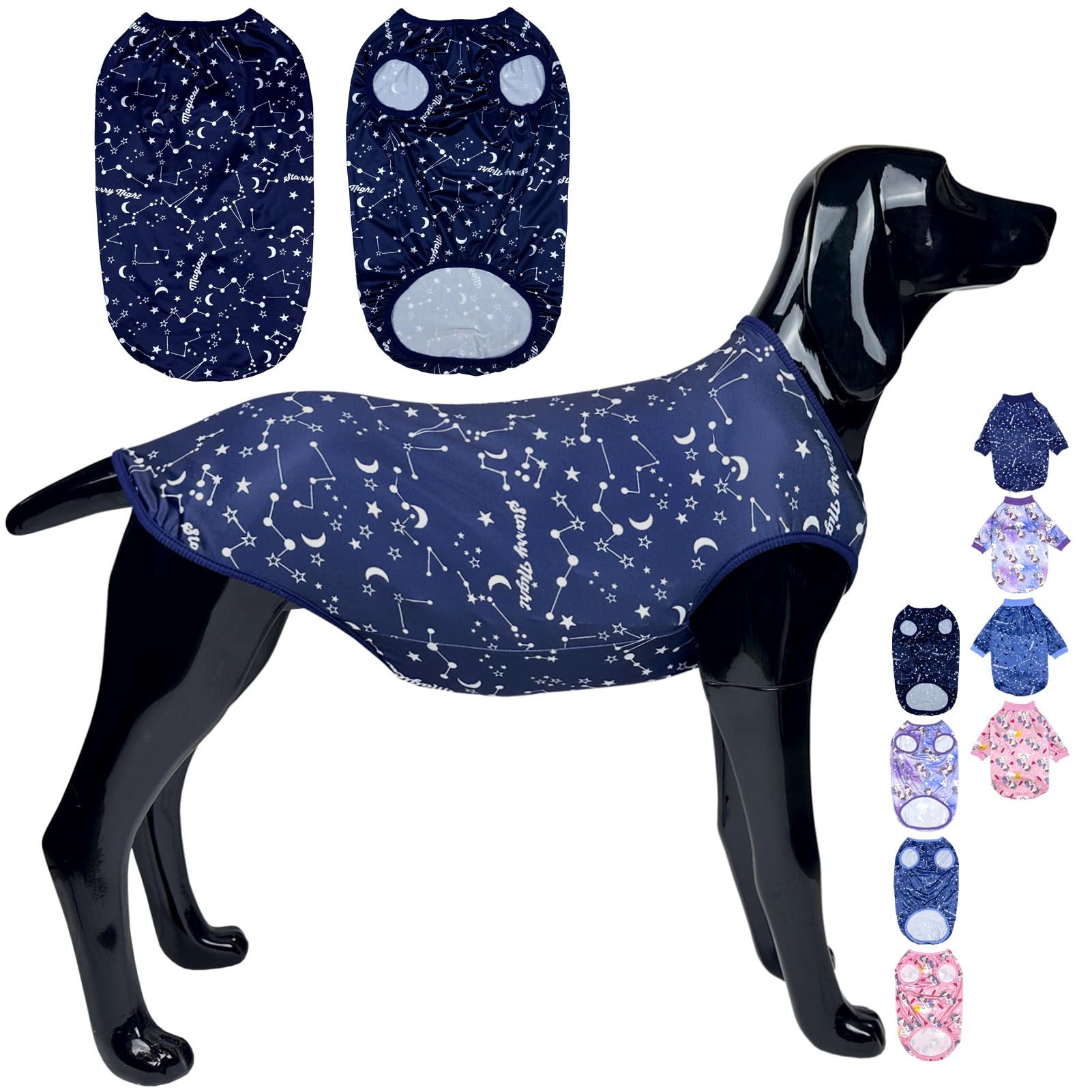 D.E.E Large Dog Shirts Unicorn Galaxy Pattern Printed Dog Shirts For Large Dogs Big Dog Clothes Dog Tank Top Stretchy (Vgalaxyda