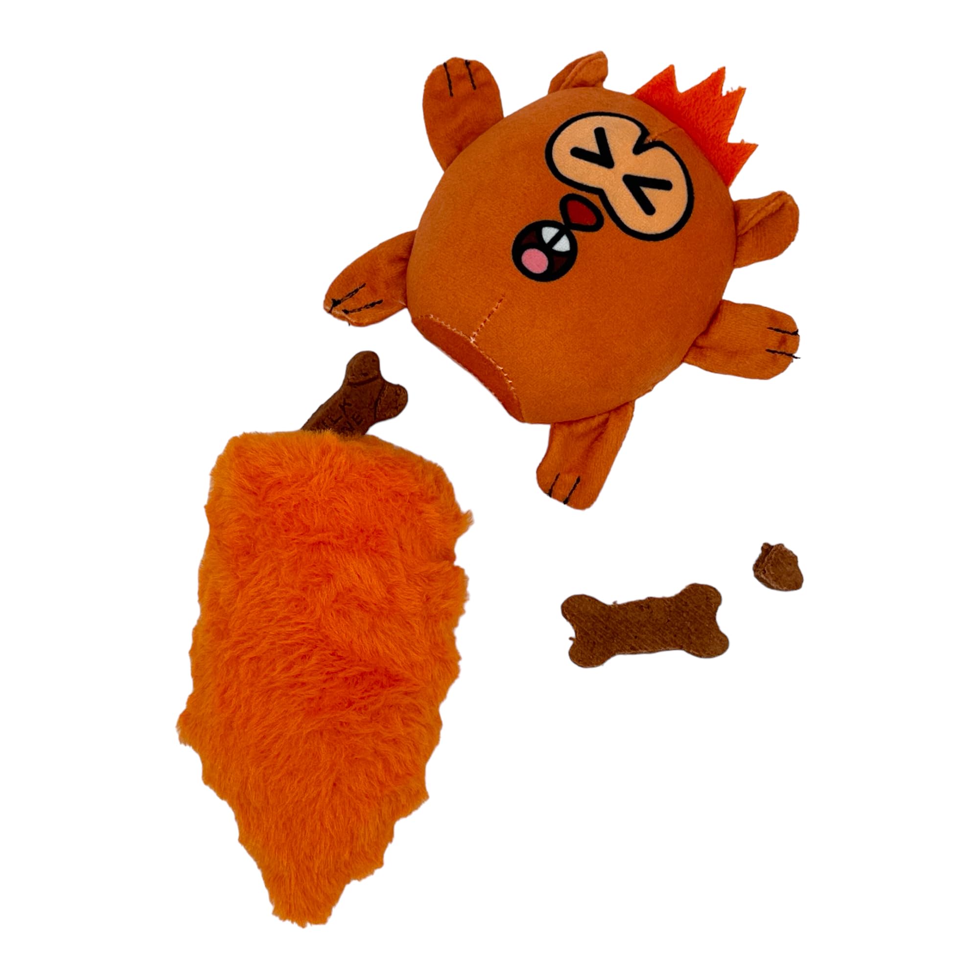 Squirrel Dog Toy Funny Cute Tiny Squirrel Stuffed Chew Toy With Reattachable Tail And Hidden Treat Compartments - Rip And Reveal
