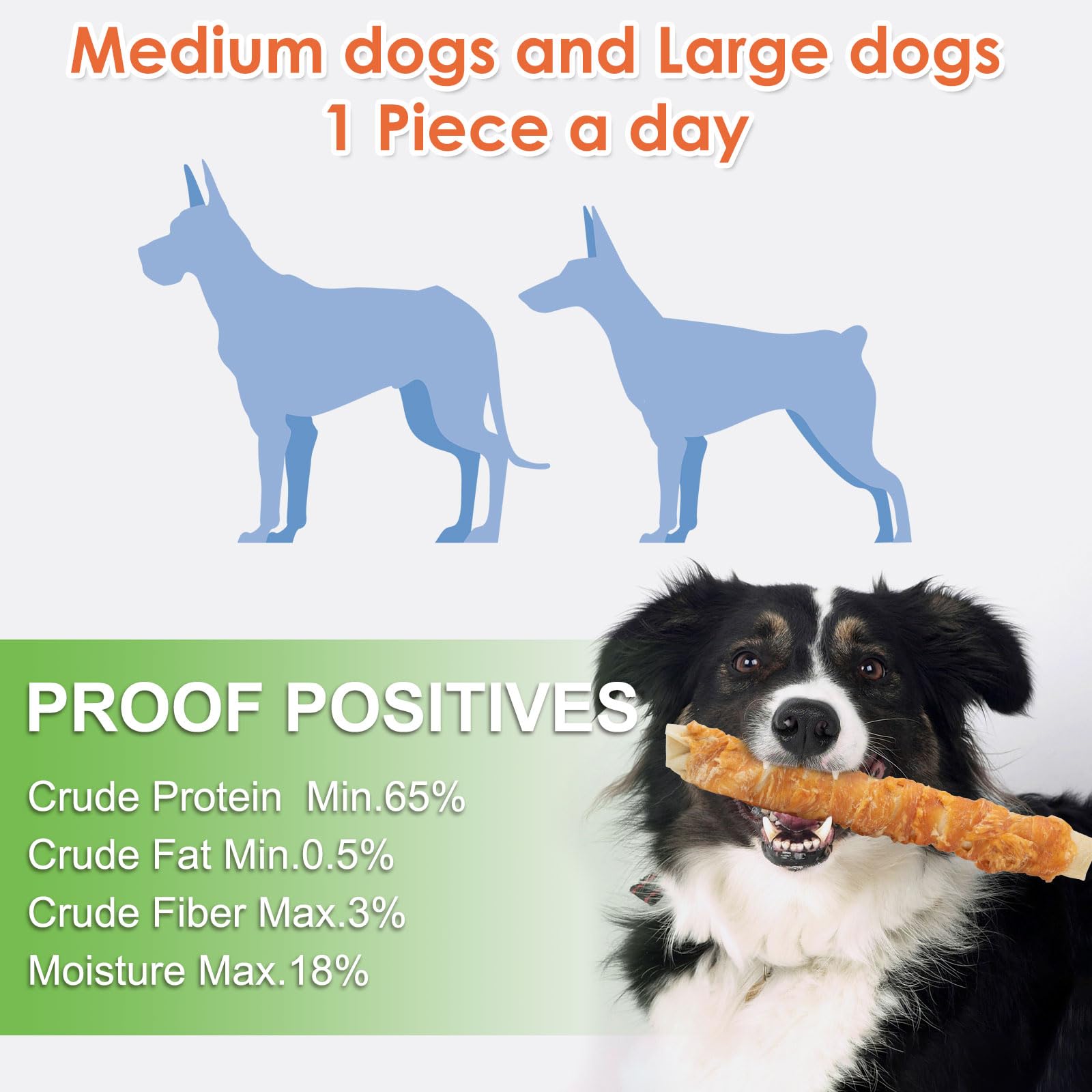 MON2SUN Dog Treats, 9 Inch Chicken Wrapped Rawhide Rolls Snacks, Teeth Cleaning and Long Lasting Chews for Medium and Large Dogs