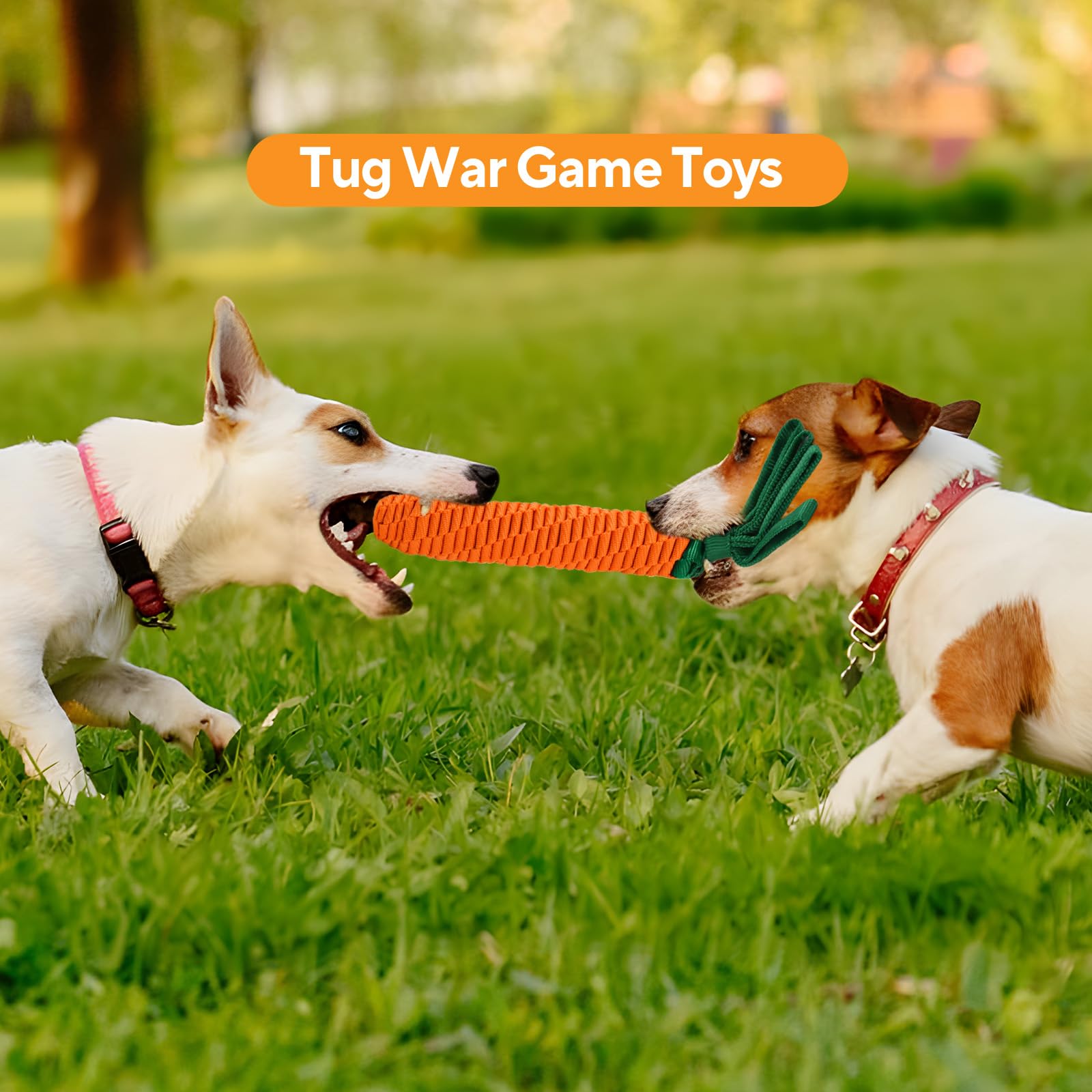 Lifilx Carrot Dog Rope Toy, Tug Of War Dog Toy, Cute Puppy Toy With Crinkle Paper Tags