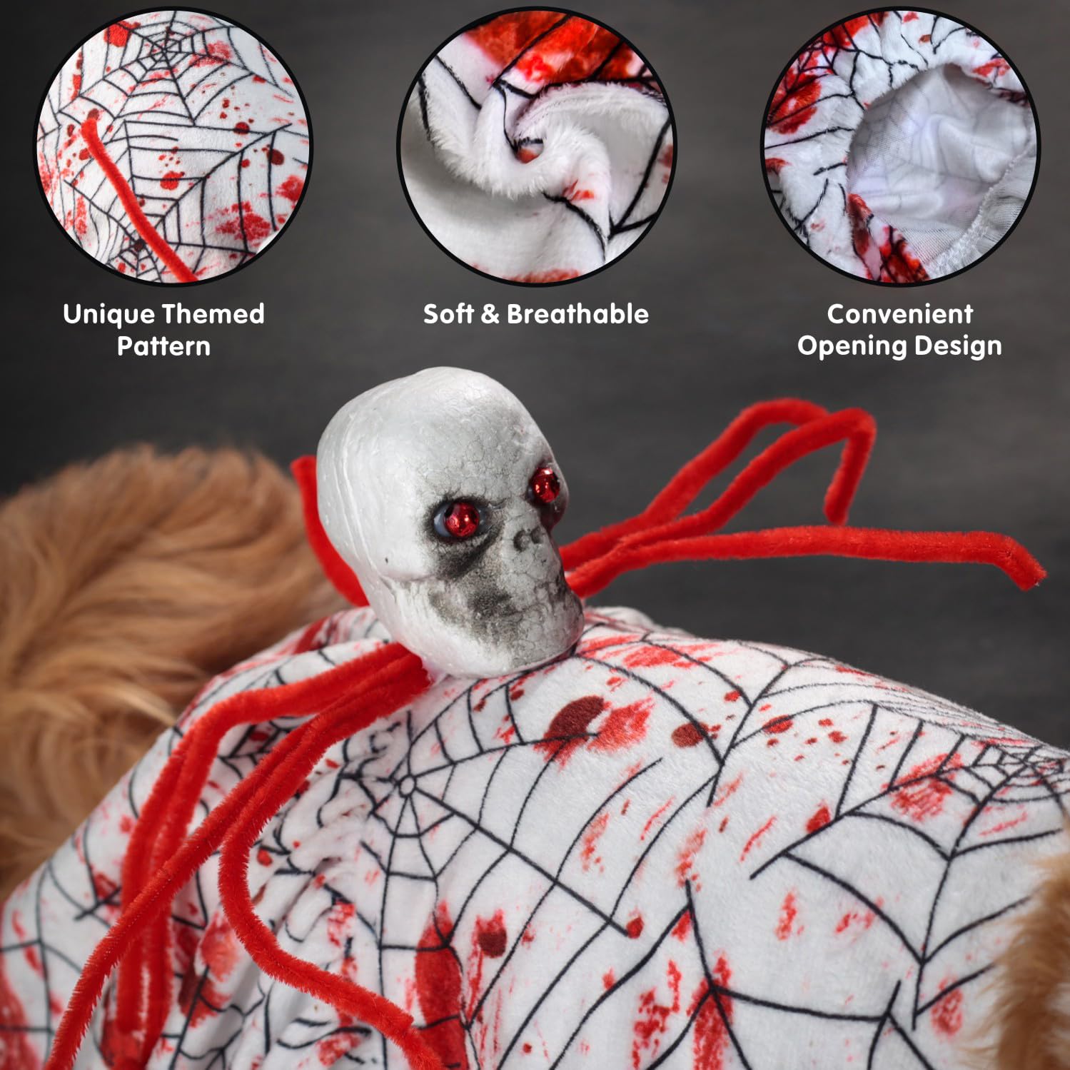 Dog Halloween Dress Skeleton Halloween Costumes For Dogs Funny Halloween Puppy Dresses For Small Dogs Cats L
