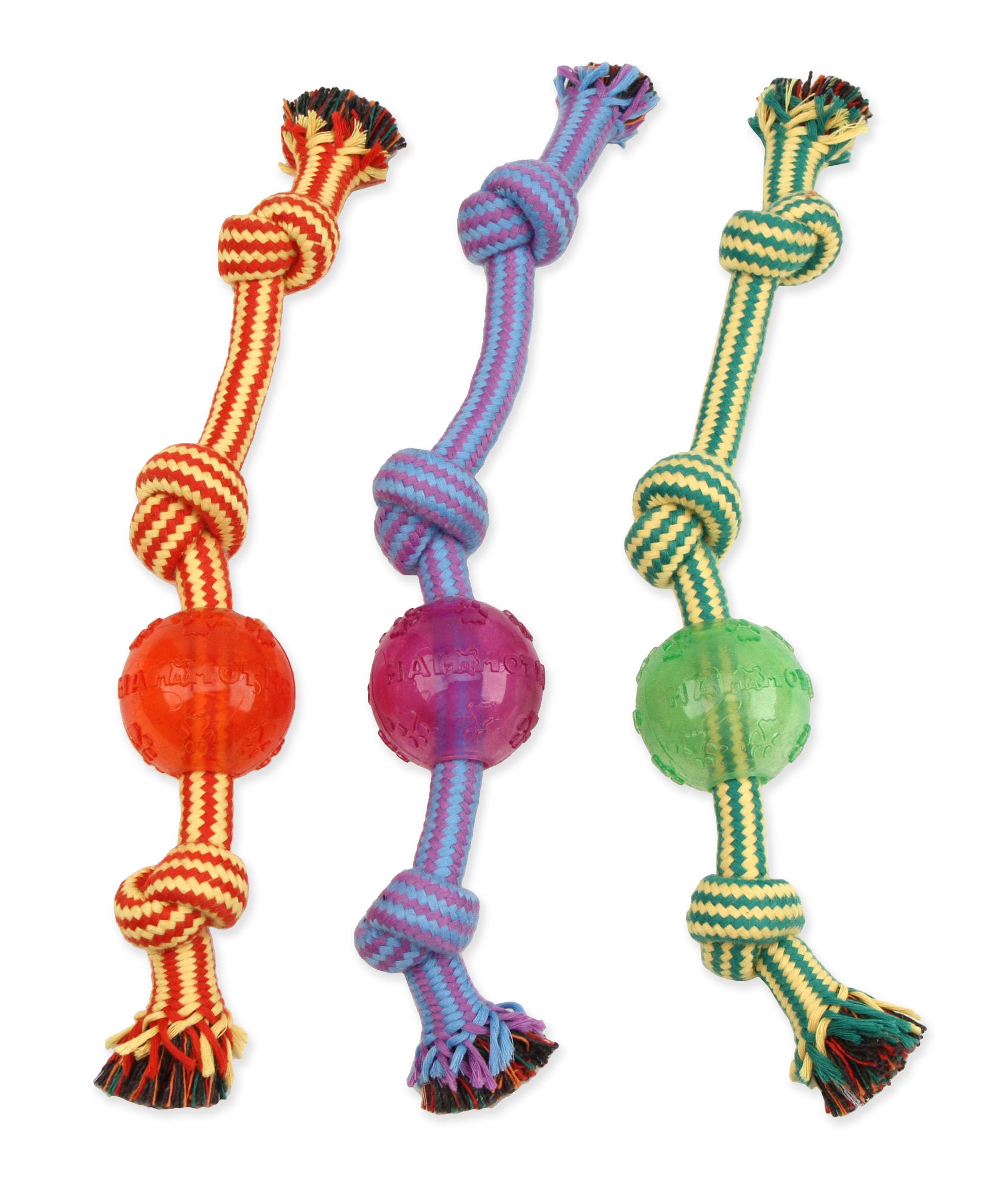 Mammoth Pet Products Small 11' Extra 3 Knot Tug W/Tpr Ball