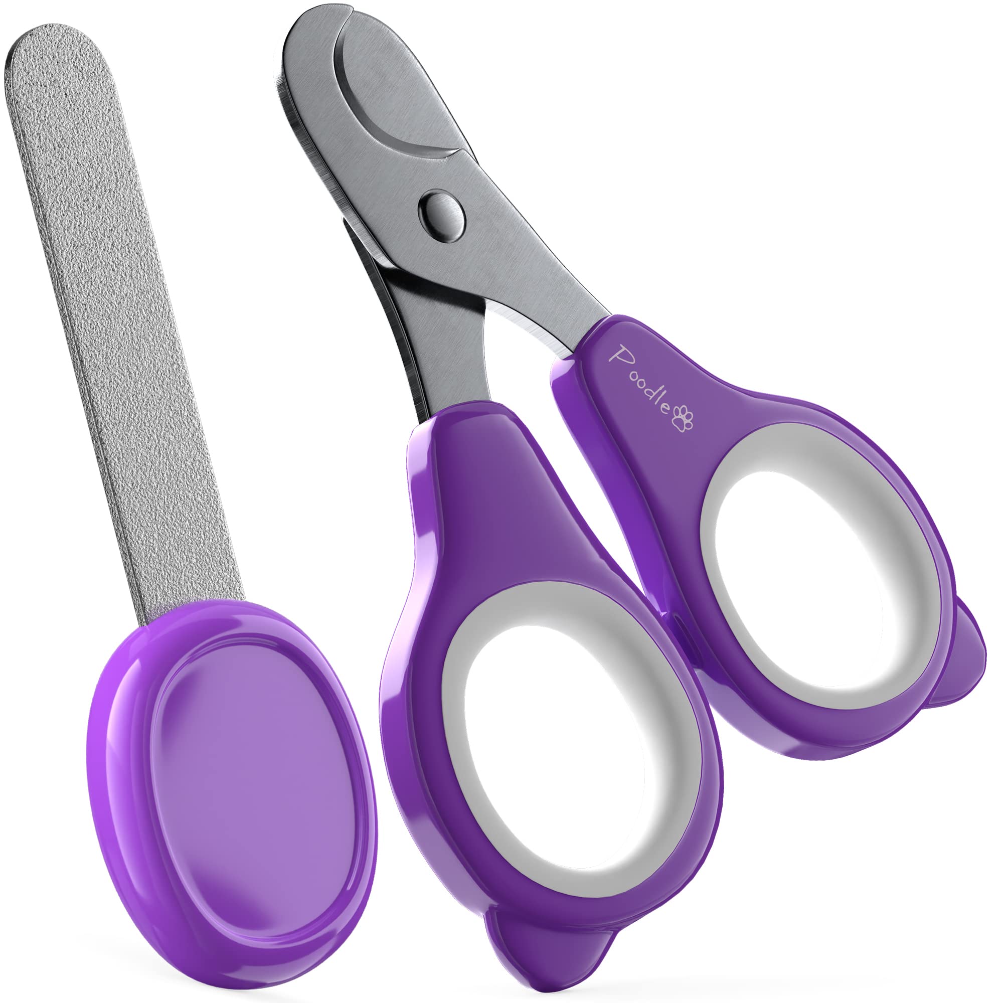 Poodlie Pet Nail Clippers - 2 Pc Nail Trimmers For Dogs & Cats - Professional Grooming Clippers - Dog Grooming Kit