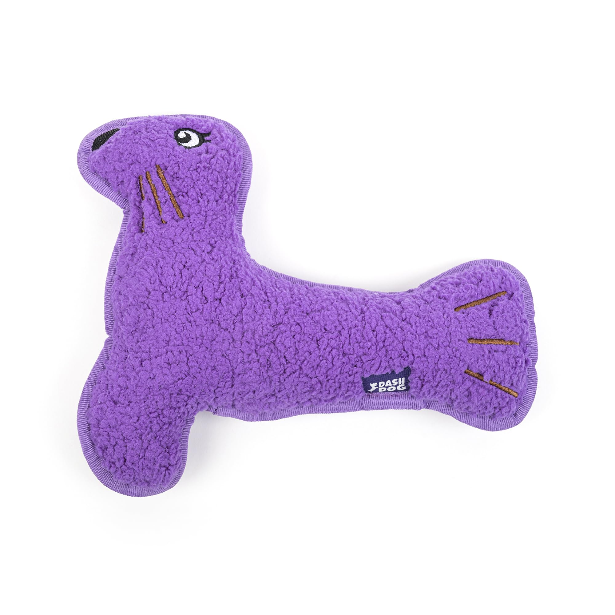 Dash Dog Silly Sea Lion Squeaky Plush  Purple | Interactive and Fun Play Companion for Small & Large Breeds | Durable, Soft, En