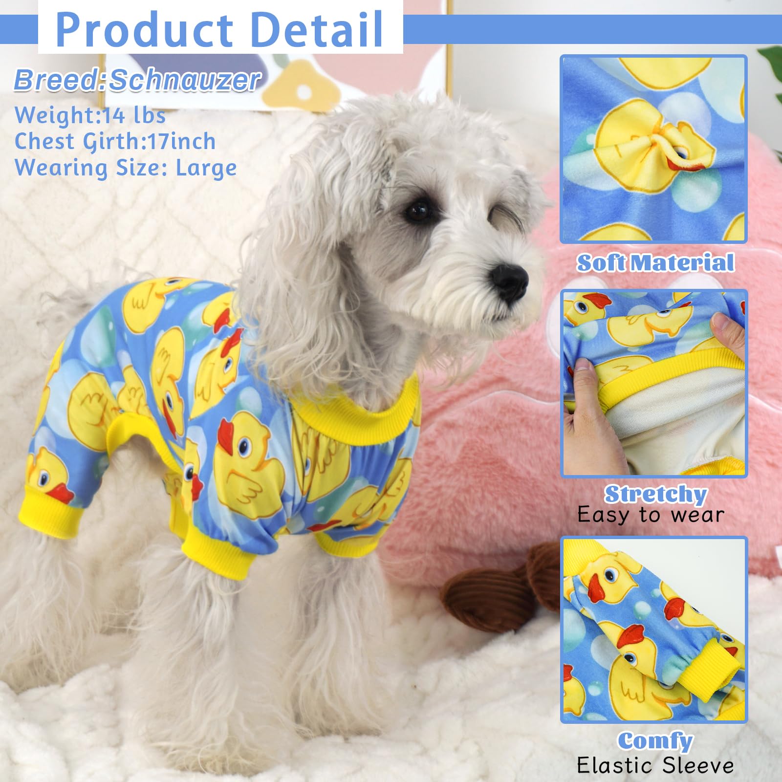 Xpudac Dog Pajamas For Small Medium Dogs, Strechy Soft Dog Clothes For Dogs Girl Boy Pet Jumpsuit, Cat Onesie-Xs