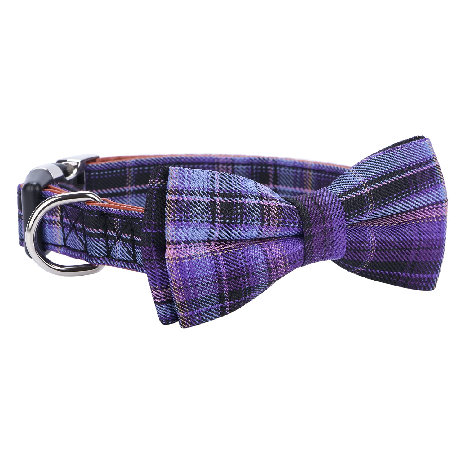 Faleela Soft &Comfy Bowtie Dog Collar,Detachable And Adjustable Bow Tie Collar,For Small Medium Large Pet (Purple, Large(Pack Of