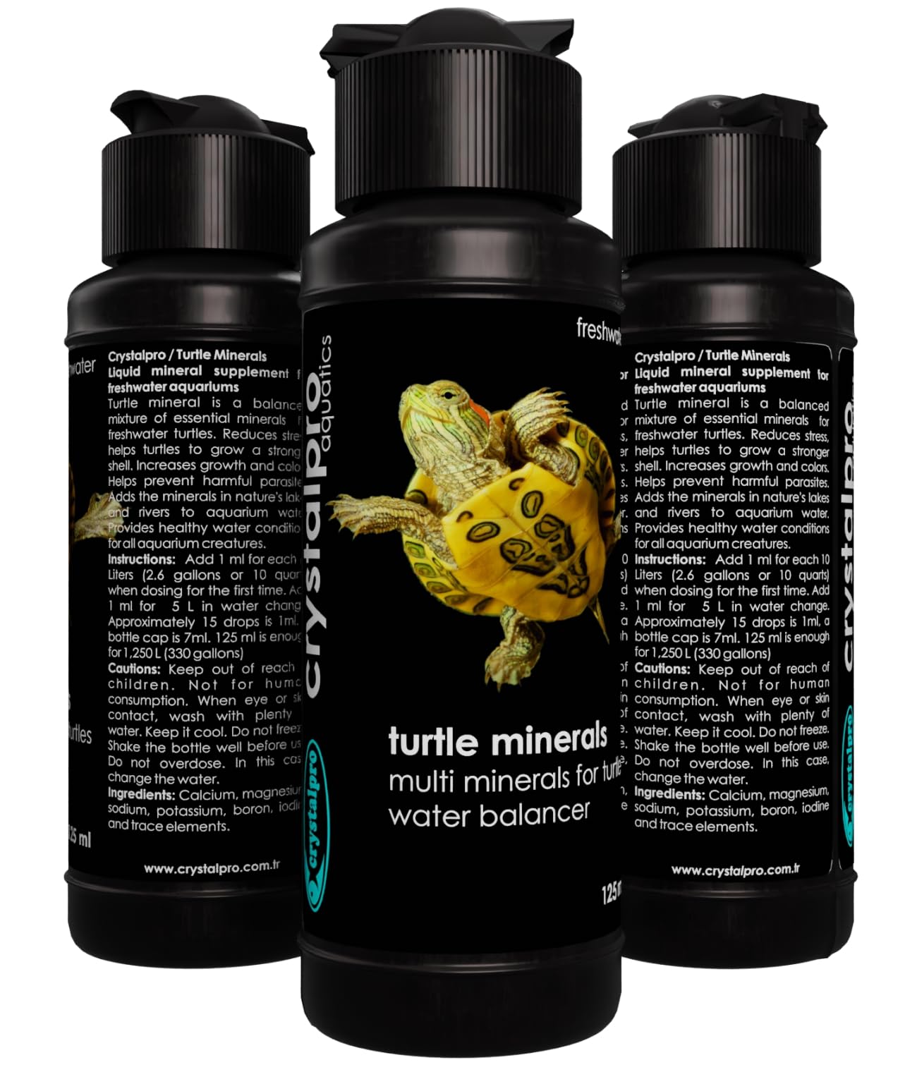 Crystalpro Turtle Minerals 4.22 Oz - Helps Grow a Better Shell and Improves General Health - Mineral Additive for Turtles- Aquar
