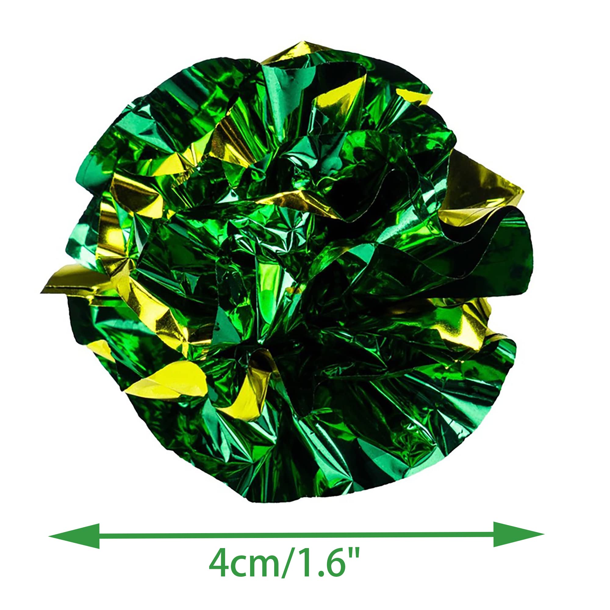 Chiwava 45Pcs 1.6'' Mylar Balls Cat Toy Shiny Crinkle Ball Kitten Crackle Lightweight Play Assorted Color