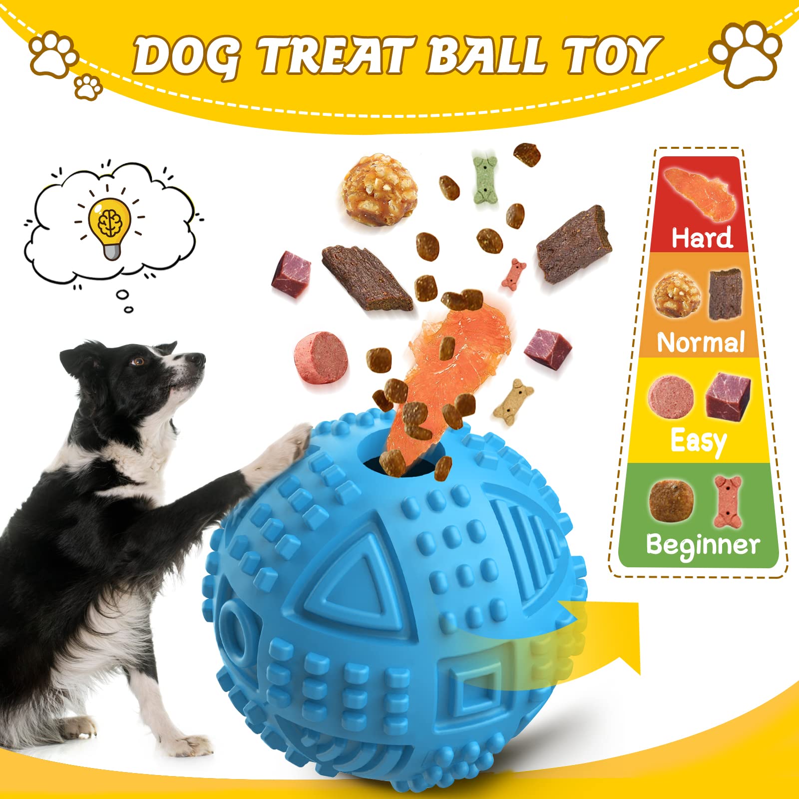 Legend Sandy Dog Balls Treat Dispensing Dog Toys For Aggressive Chewers Large Breed, Nearly Indestructible Squeaky Puppy Chew To