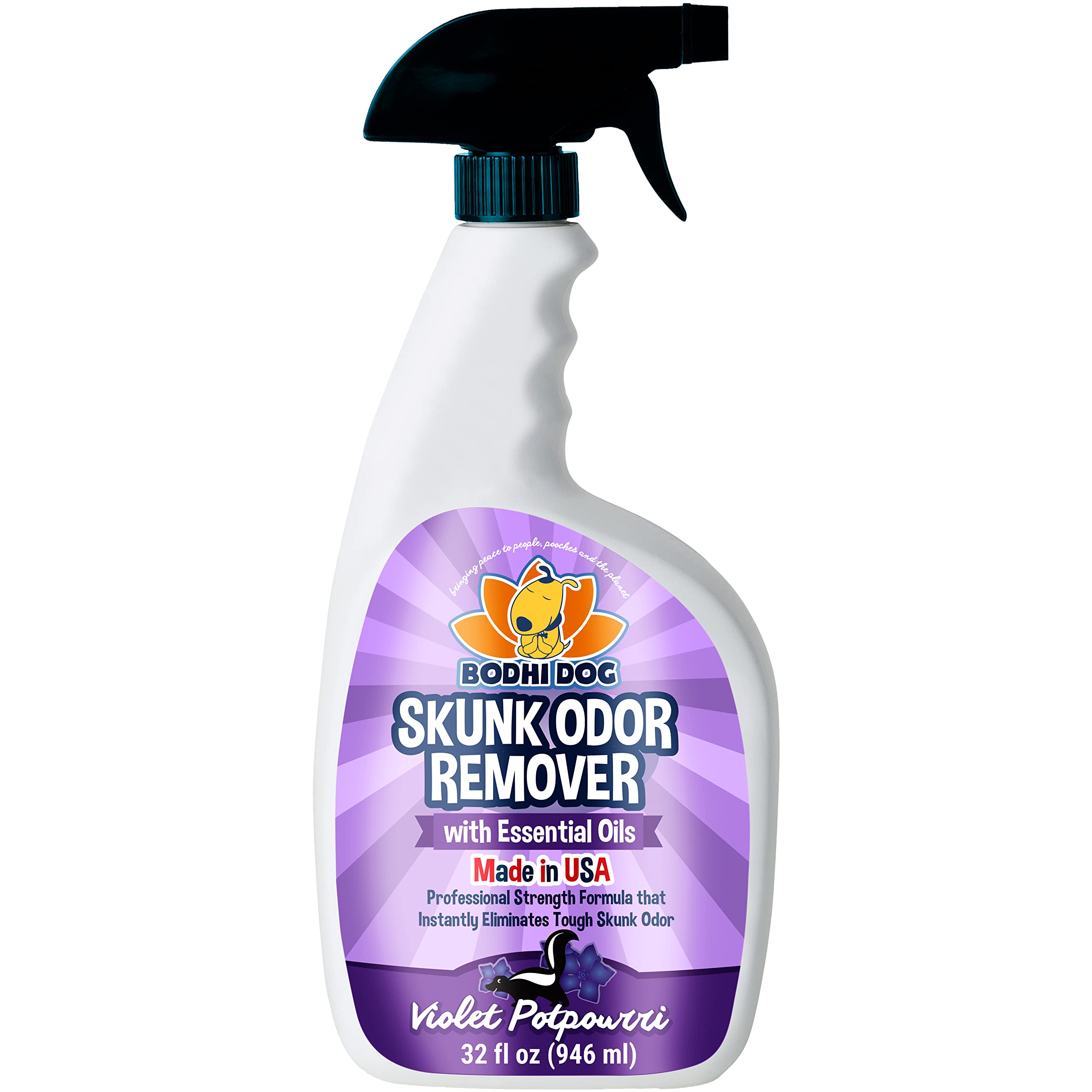Bodhi Dog Pet Deskunk Spray Odor Eliminator- Skunk Smell Remover With Essential Oils For Dogs, Cats, Furniture, Carpet & Clothin