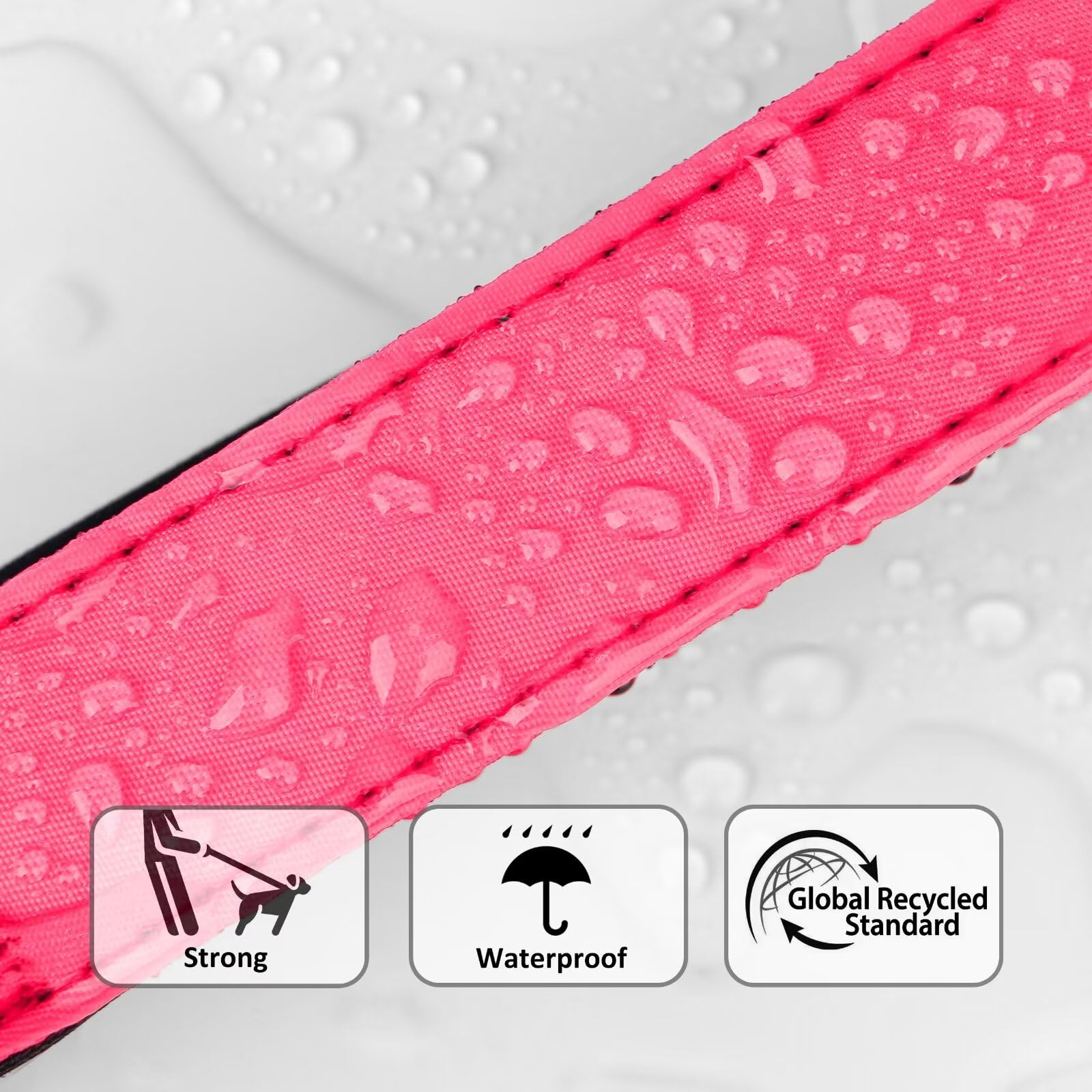 Didog Soft Padded Dog Collar For Large Dogs, Cute Pink Pet Collar With Quick Release Buckle, Light And Breathable For Girl Dogs