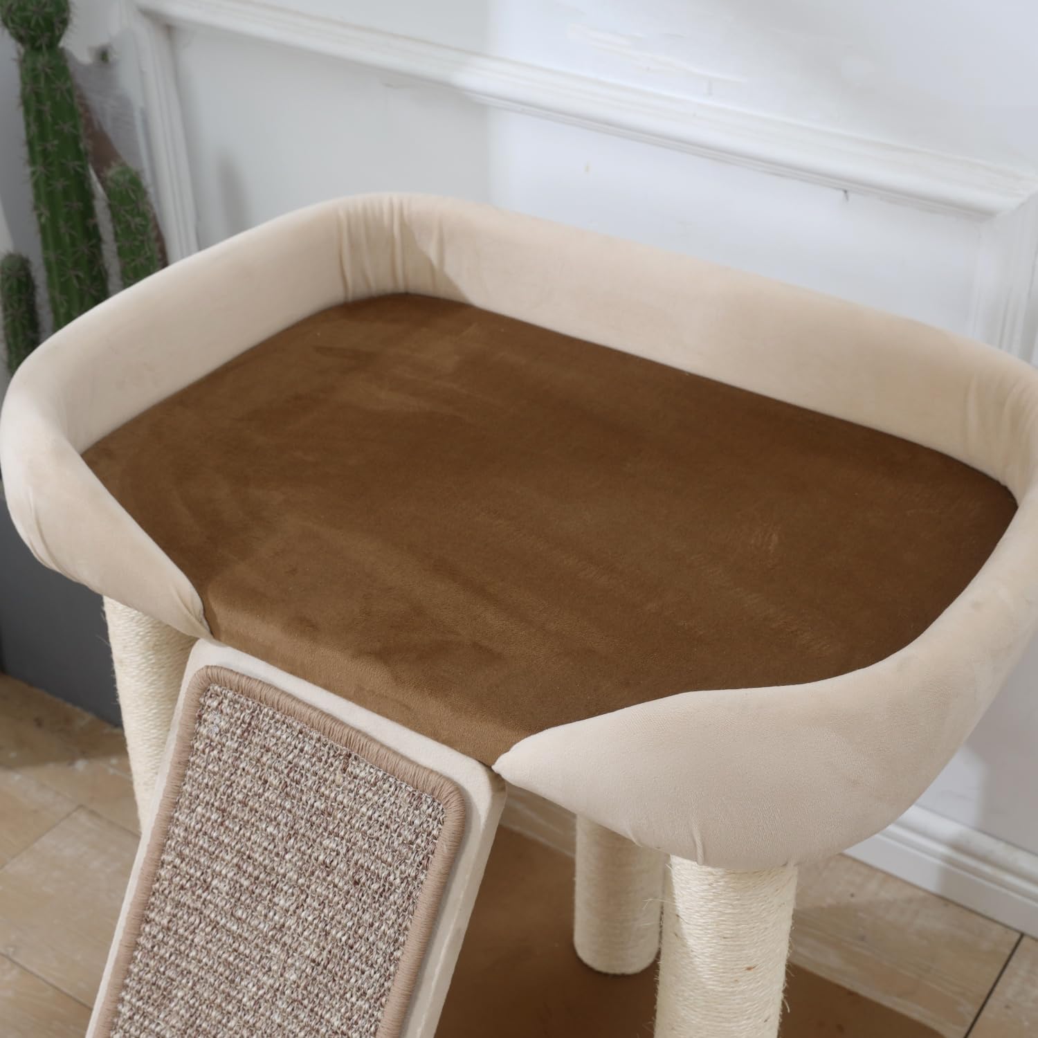 SHENGOCASE Modern Cat Tree Tower, Extra Large Platform Couch Sofa Bed for Maine Coon, Multiple Cat Furniture with Scratching Pos