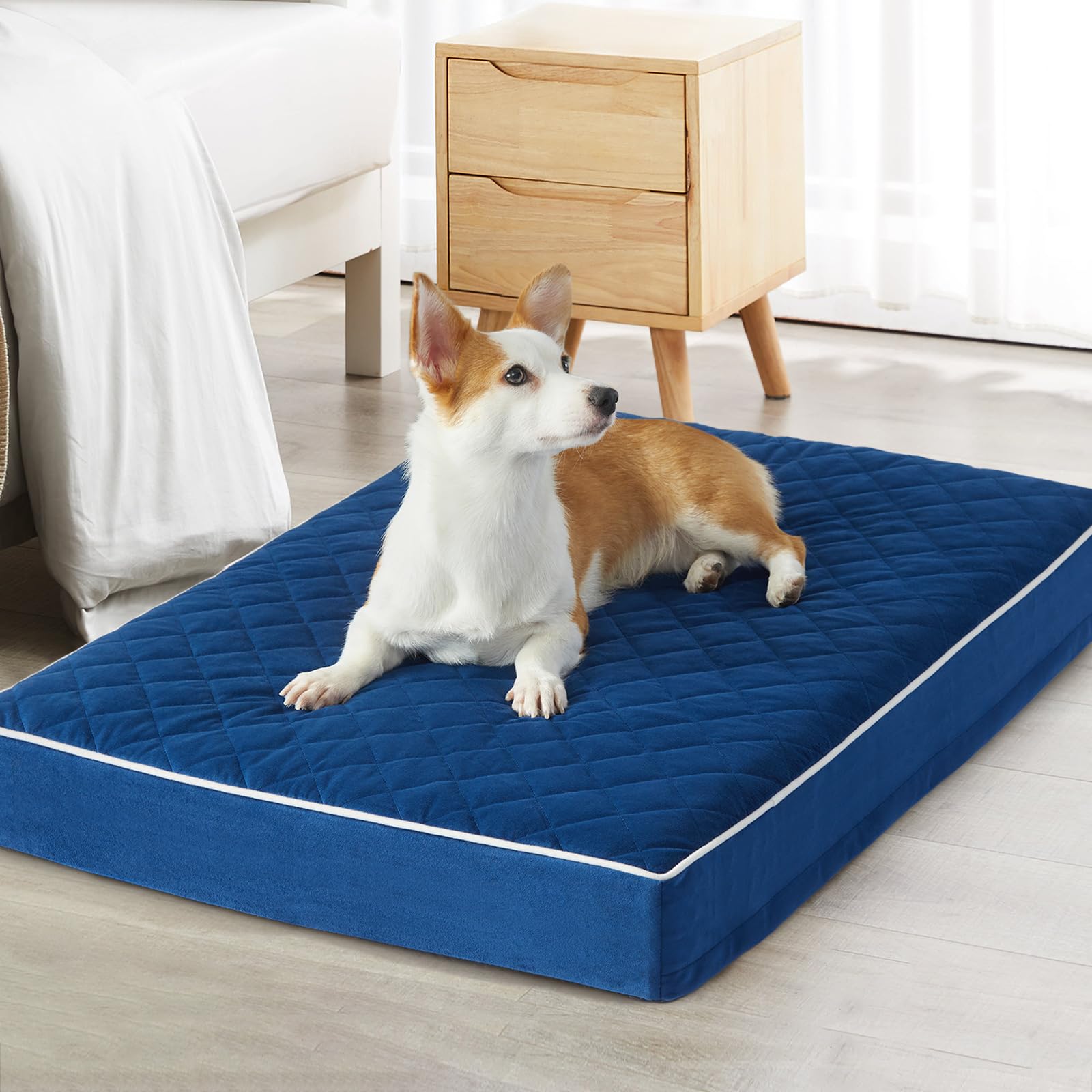WNPETHOME Orthopedic Dog Bed for Large Dogs, Extra Large Waterproof With Removable Washable Cover & Anti-Slip Bottom, Egg Crate 