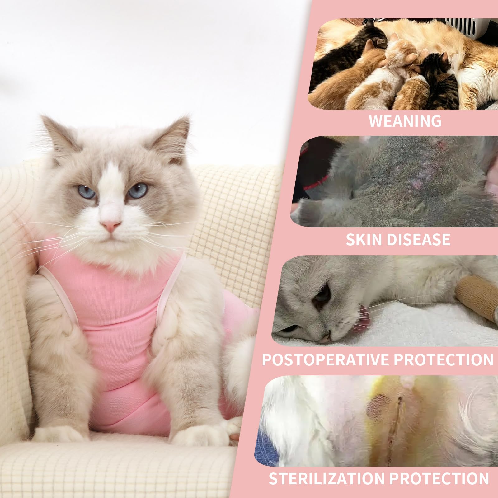 Comfortable Recovery Suit For Cats,After Surgery And Protect Wounds, Recommended By Vet For Post-Surgery Recovery, Alternative T