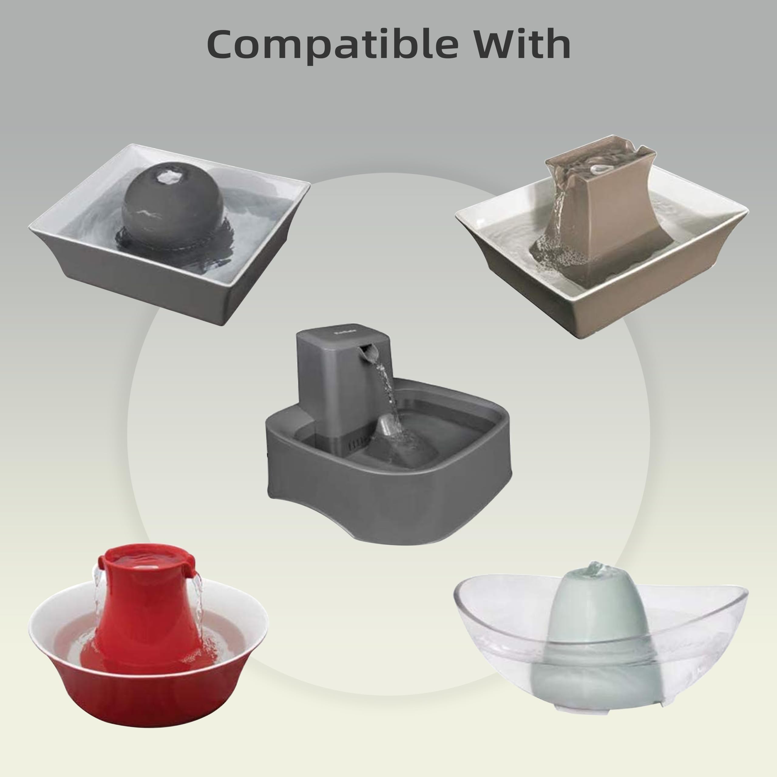 Cat Water Fountain Replacement Filter Housing & Silicone Nozzle Plug Set Pet Water Dispenser, Pet Fountain Parts Accessories (B.