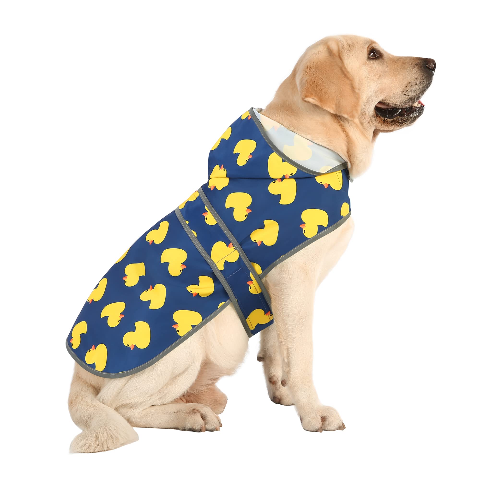 Dogs Raincoats With Hood And Leash Hole, Waterproof Rain Coat For Dogs Lightweight Slicker Poncho Rain Jacket For Medium Large D