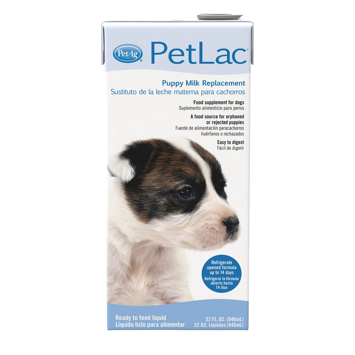 Pet-Ag Petlac Liquid For Puppies - 32 Oz - Ready-To-Feed Milk Replacement For Puppies Newborn To Six Weeks Old - Easy To Digest