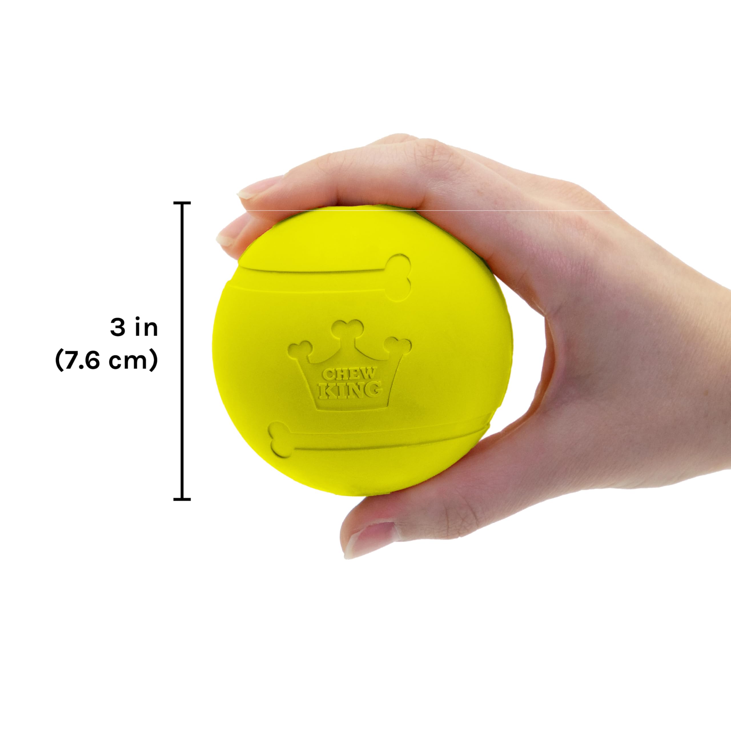 Chew King Flavored Rubber Ball Collection, 3 Inch Chicken Flavor Rubber Balls 2-Pk