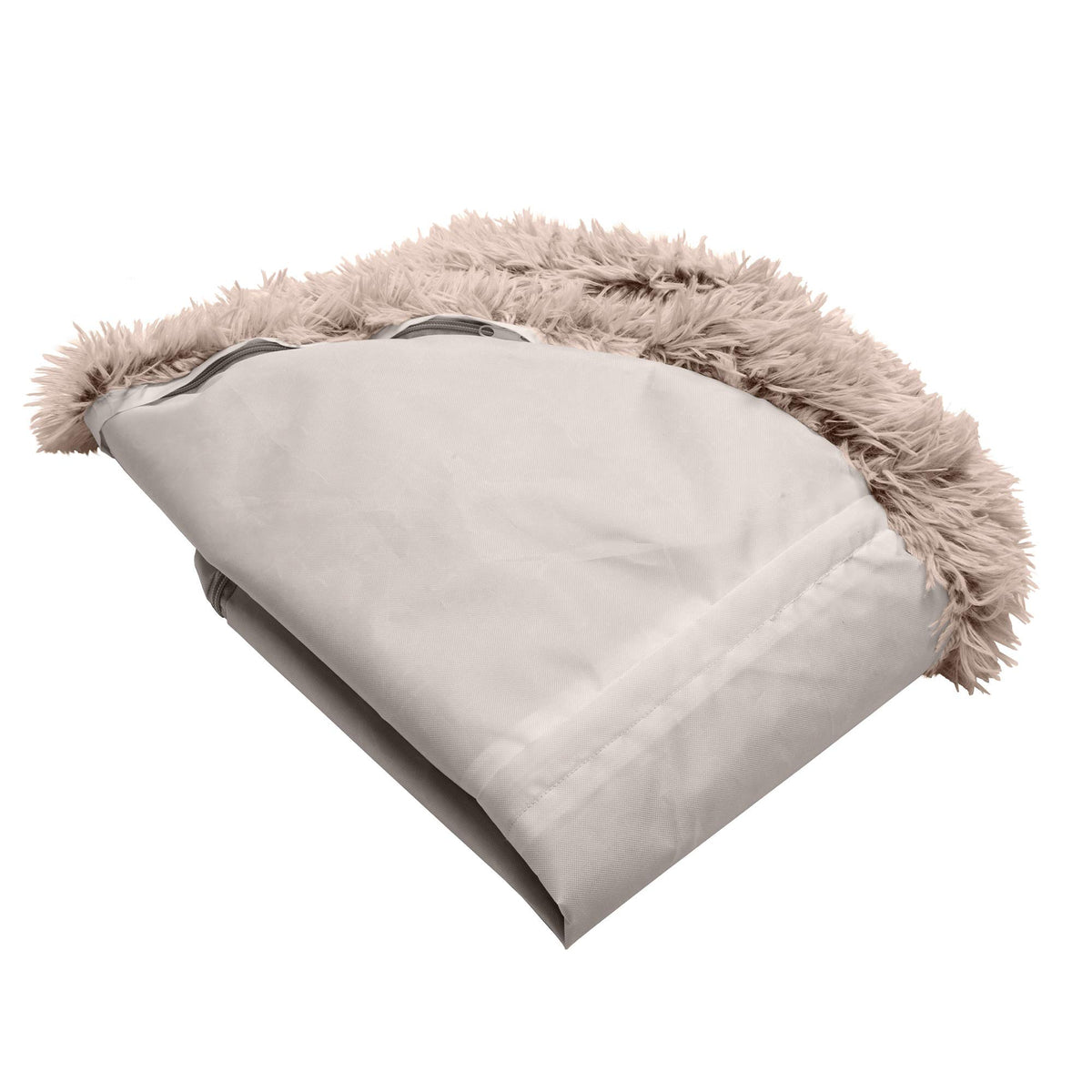 Furhaven Replacement Donut Dog Bed Cover Plush Long Faux Fur Calming Cuddler, Machine Washable - Taupe, Jumbo (X-Large)