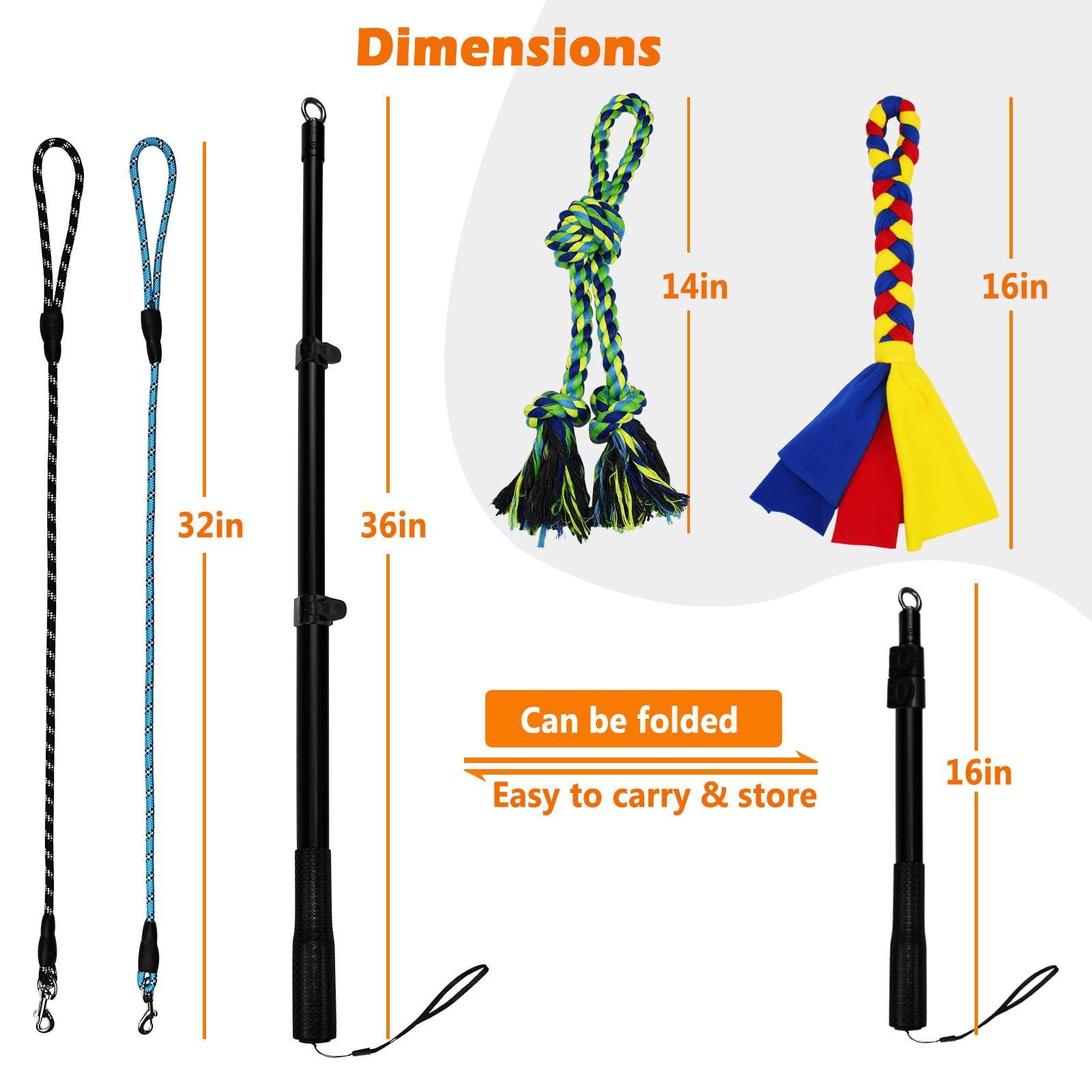 Iaigogo Flirt Pole For Dogs Heavy Duty,Dog Teaser Pole For Small Medium & Large Dogs,Interactive Outdoor Dog Toy With Replaceabl