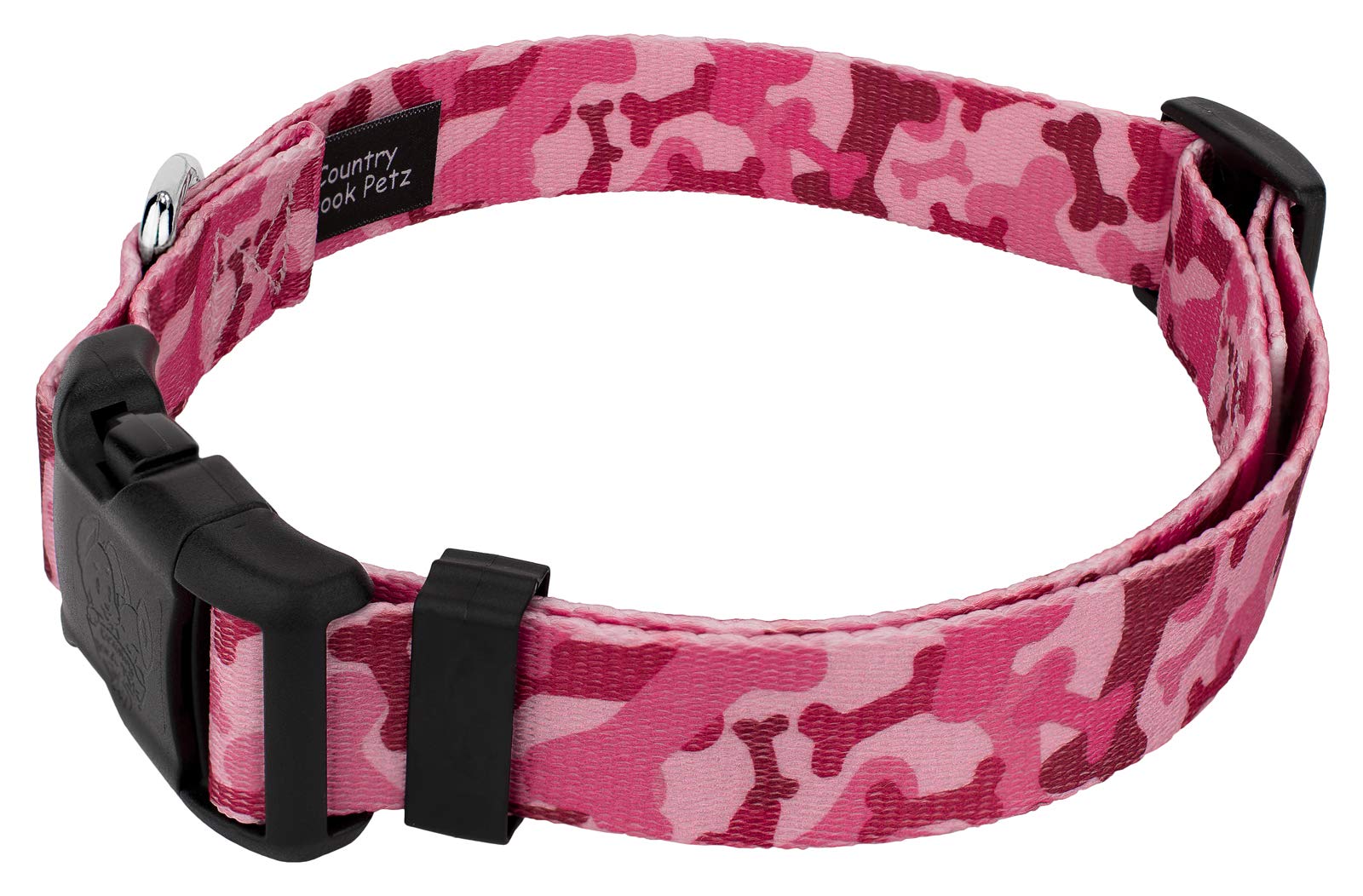 Country Brook Petz - Pink Bone Camo Deluxe Dog Collar - Made In The U.S.A. - Camouflage Collection With 16 Rugged Designs (1/2 I