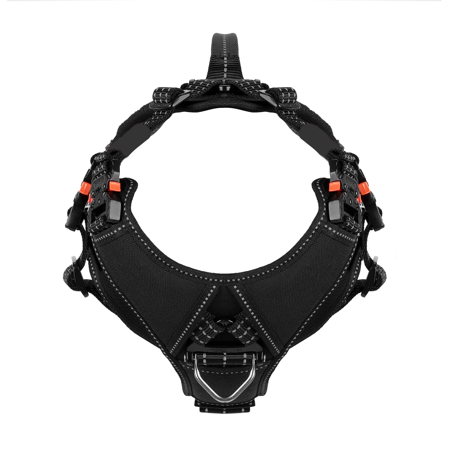 Icefang Gn8 Quick-Moving Tactical Dog Harness With Handle,Reflective In Training Walking K9 Vest,No-Pull Front Lead,5-Points Adjustable,Hook And Loop Panels (Elite Black, Medium (Pack Of 1))