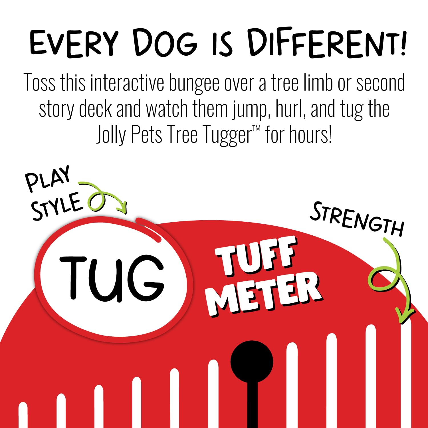 Jolly Pets Tree Tugger Dog Toy, Nylon, Green, Model JP071, Durable Tugging Fun