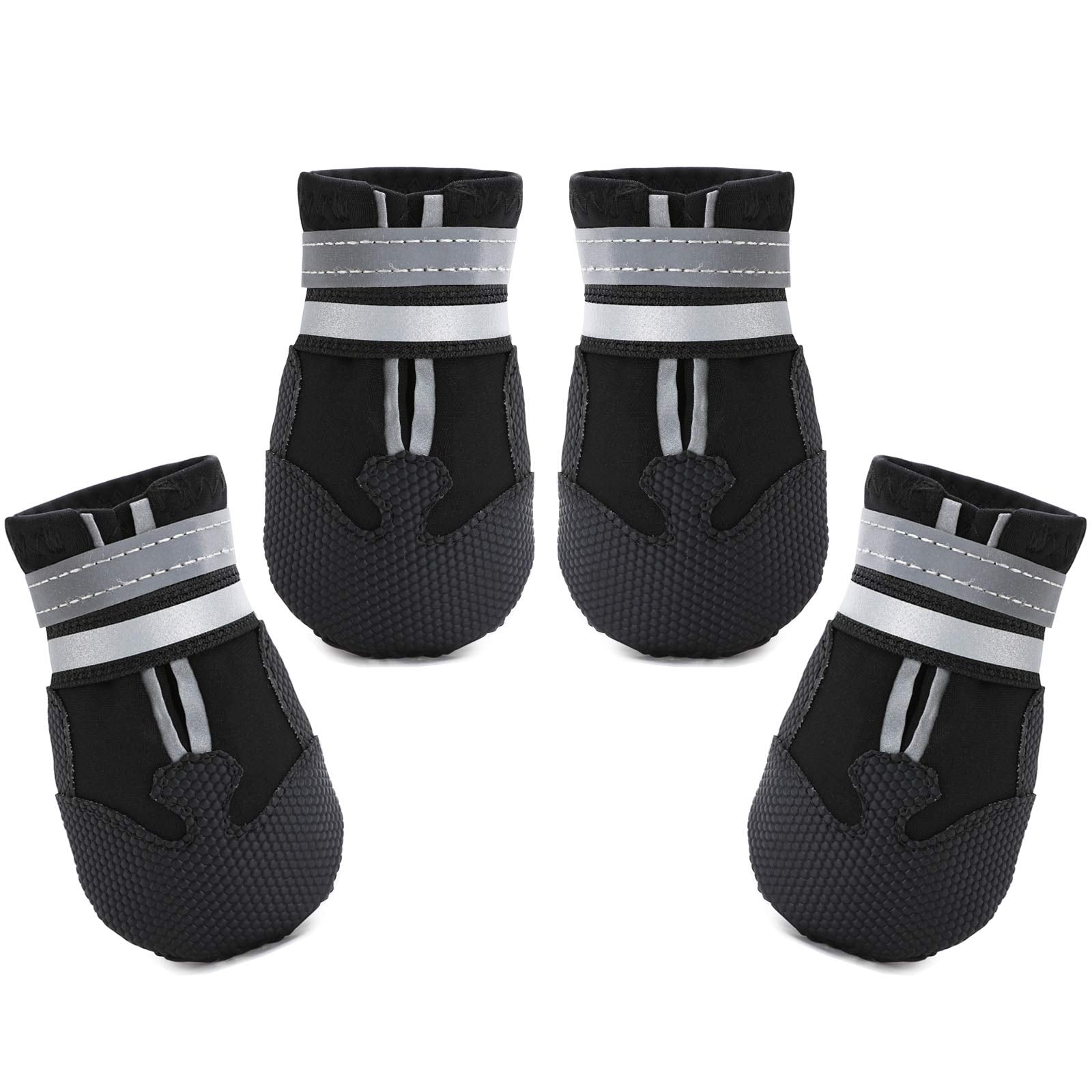 Dimicoo Winter Snow Dog Boots Neoprene Nonslip Rubber Sole Dog Shoes For X-Large Dogs