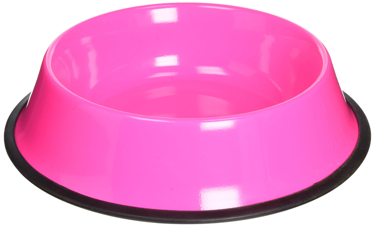 Platinum Pets Non-Tip Stainless Steel Dog Bowl, 50 Oz, Bubble Gum Pink, Large