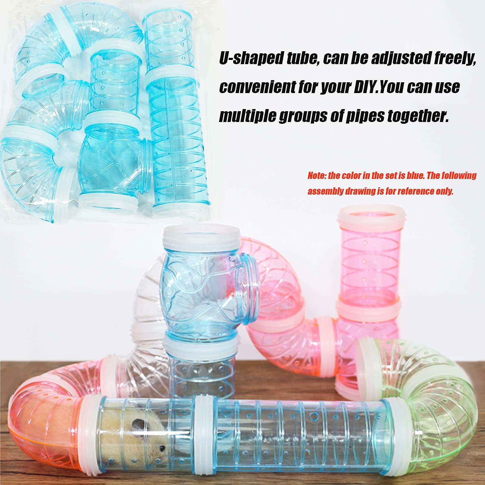 Dwarf Hamster Tube Toy Diy Assorted Toy Pipe Cage Tunnel Excercise For Mouse Hamster Or Other Small Animals