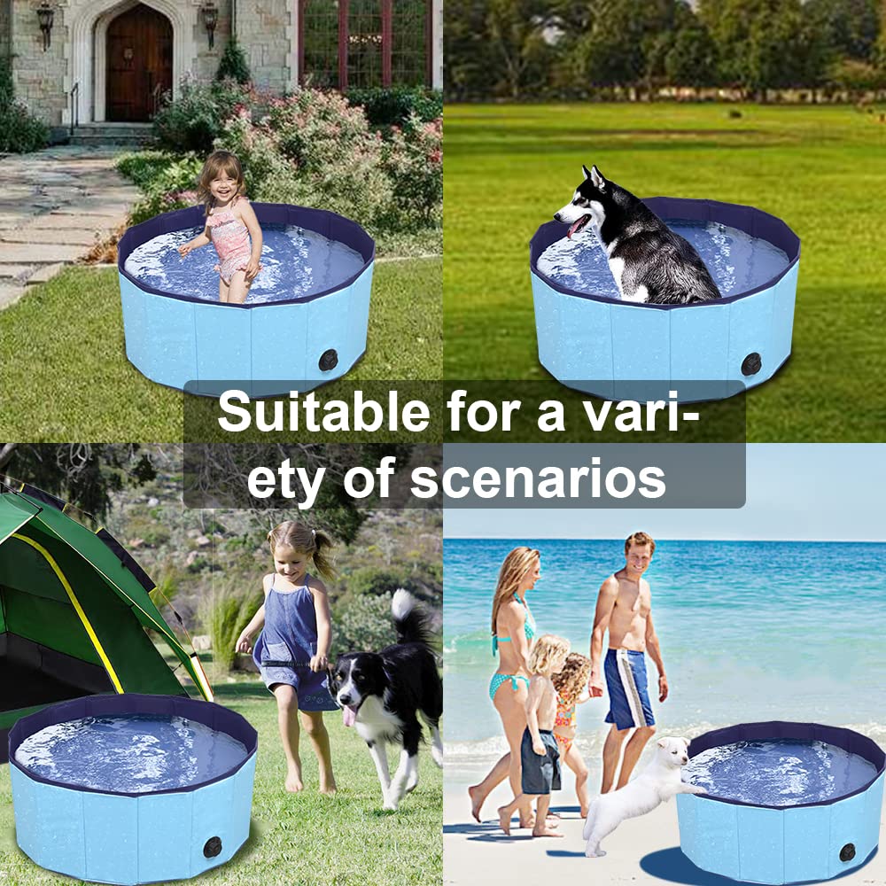 Dog Pool Foldable Pet Pool Large Dog Swimming Pool Pet Swimming Pool Pvc Non-Slip Pool For All Kinds Of Pets48-12In