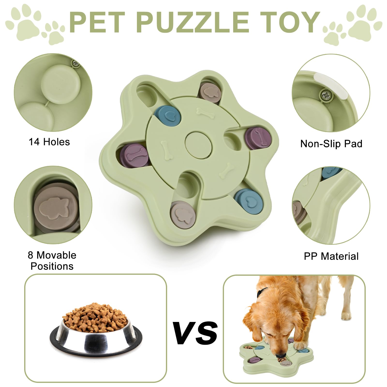 Zoyiancy Interactive Dog Puzzle Toys, Pet Puzzle Slow Feeder, Iq Stimulation Treat For Training, Mental Slow Feeder For Puppy Ca