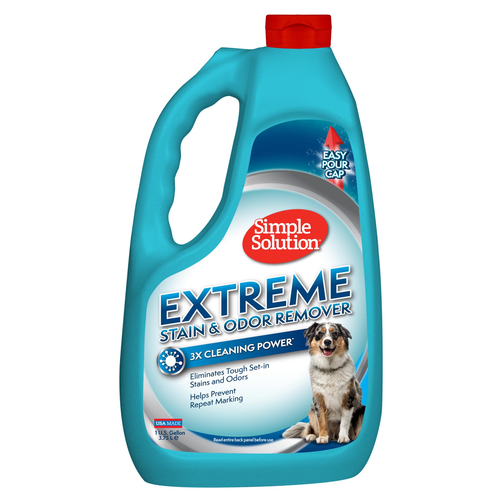 Simple Solution Extreme Pet Stain And Odor Remover | Enzymatic Cleaner With 3X Pro-Bacteria Cleaning Power | 1 Gallon , 128 Fl Oz (Pack Of 1)