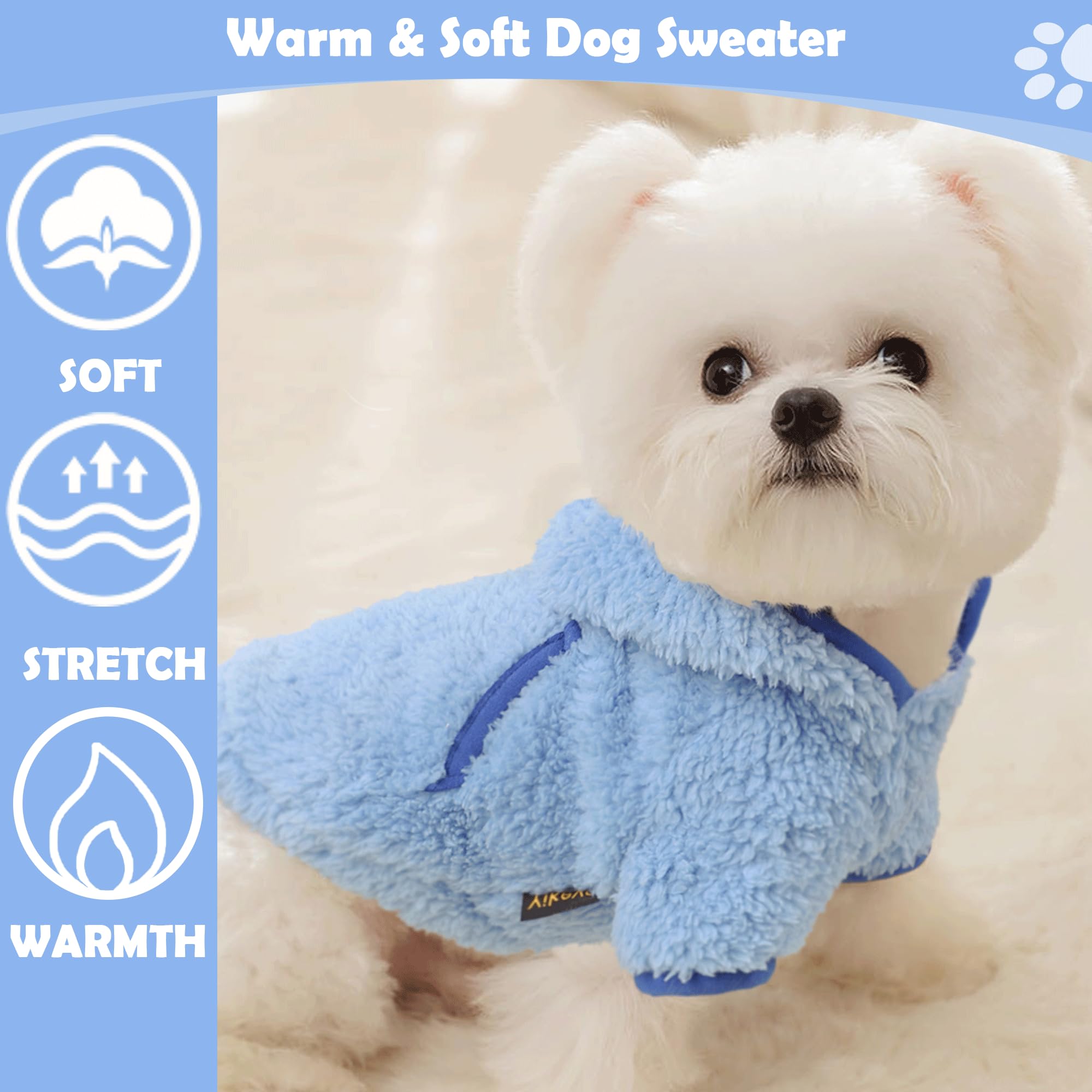 Dog Hoodie Dog Sweaters For Small Dogs Male Plaid Winter Warm Extra Small Puppy Sweater For Chihuahua Teacup Yorkie Soft Fleece