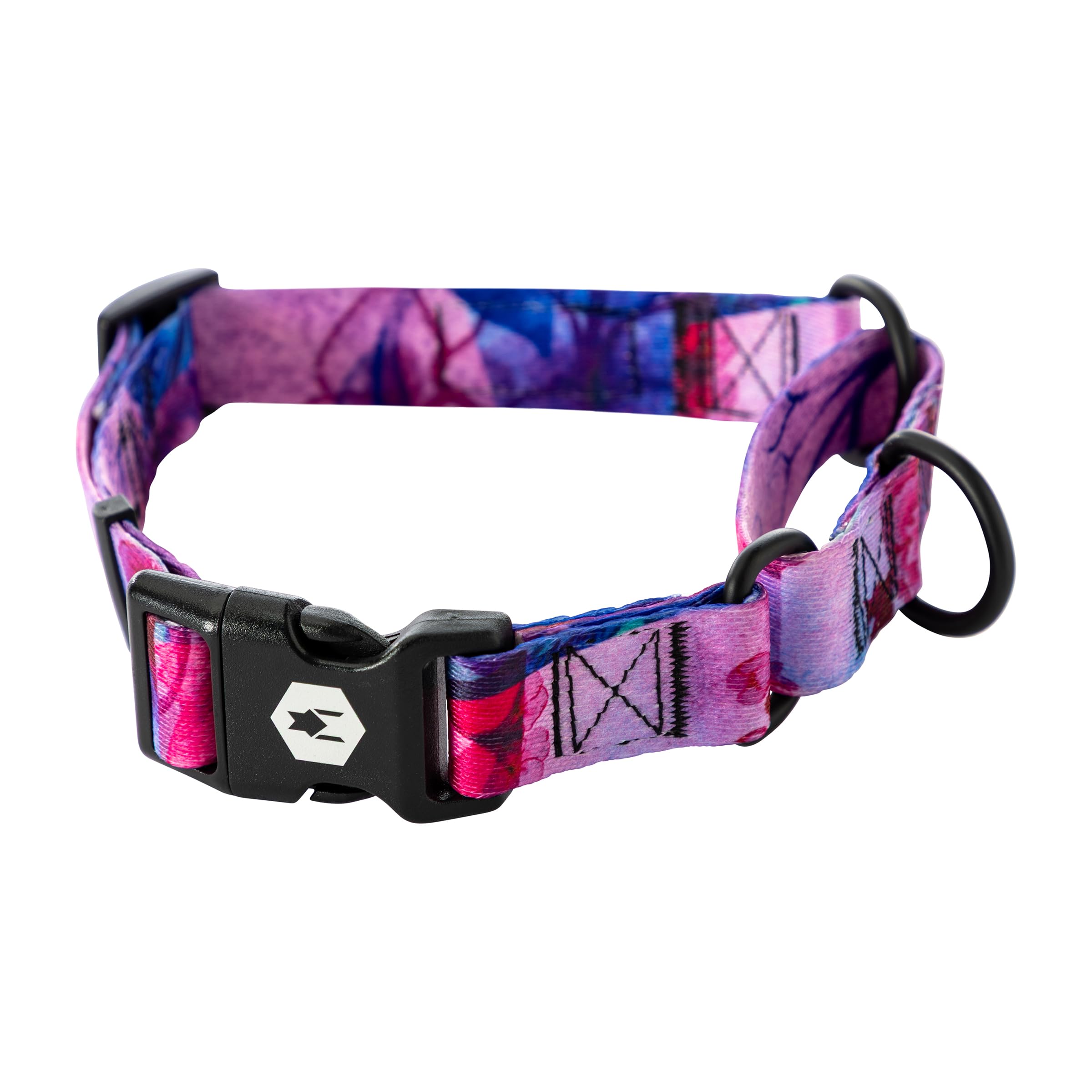 Wolfgang Heavy Duty Martingale Dog Collar With Quick Release Nylon Buckle For Walking & Training, Daydream Print, Large