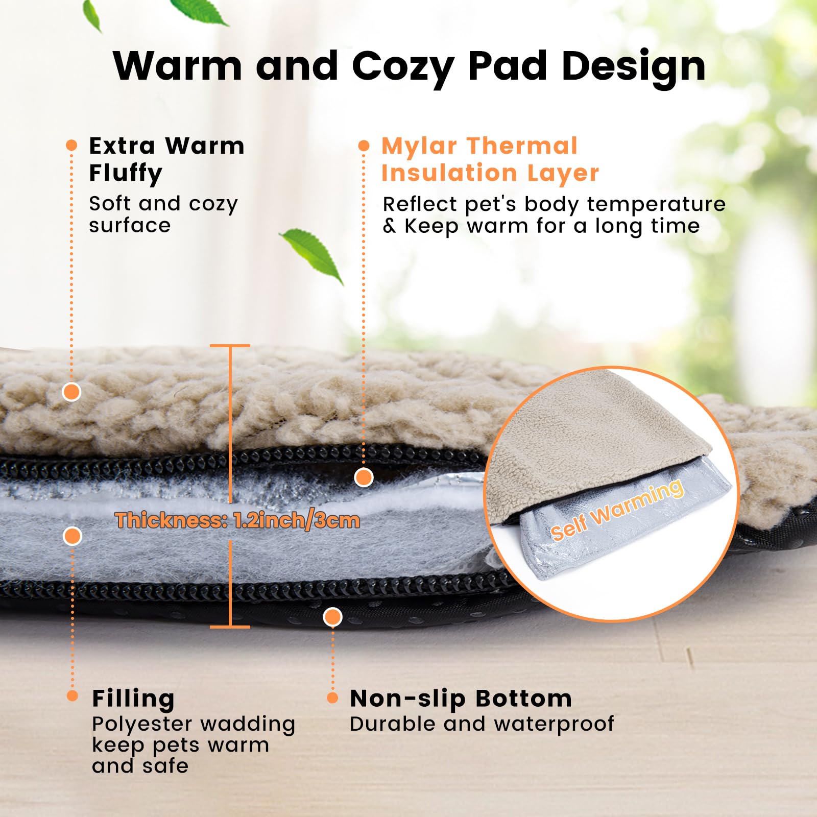 Miguel Cat Bed Self Warming Dog Bed Cat Self Heating Mat For Dog House 30 X 20 Inch Non Electric Mat Indoor Thermal Dog Crate Pa