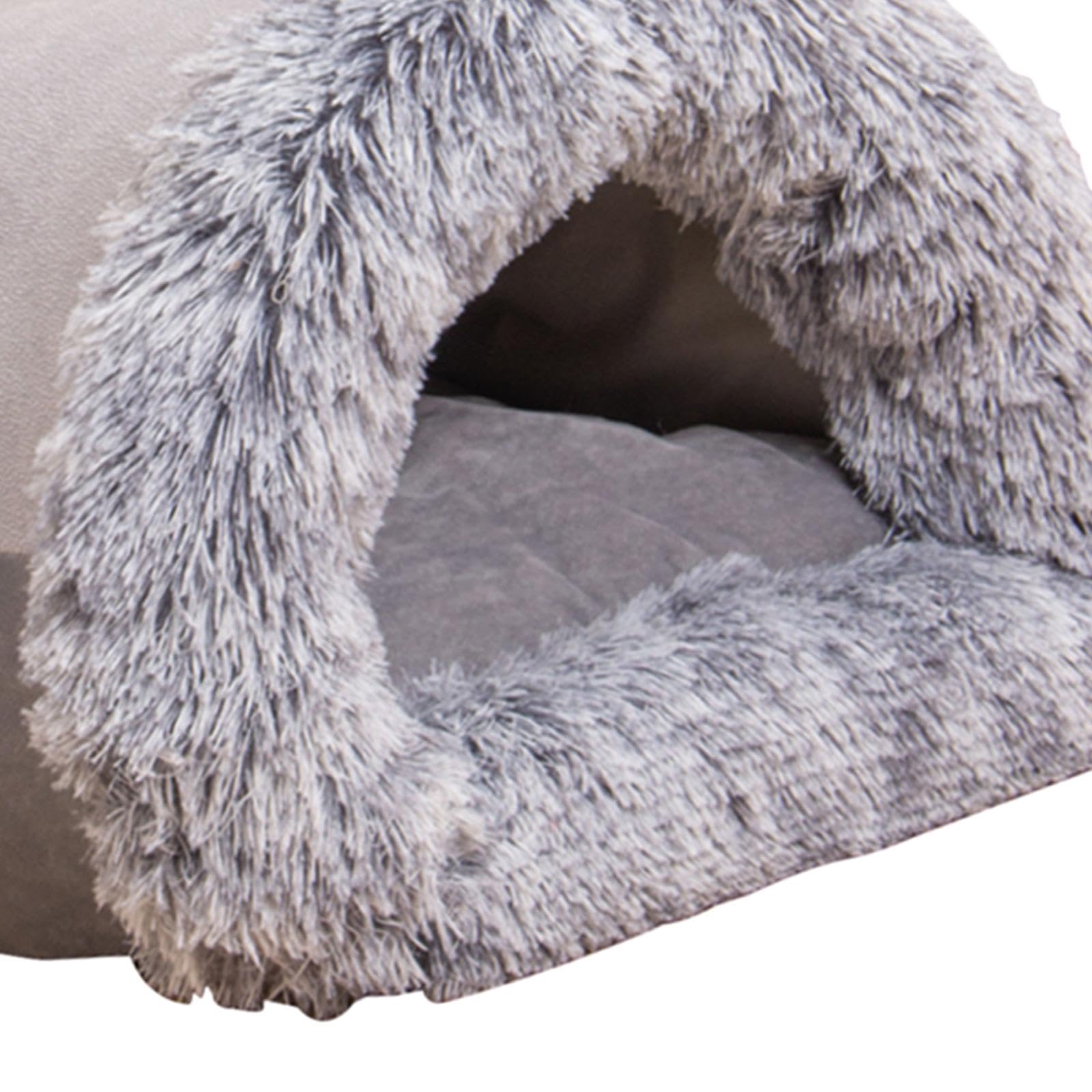 APIRILY Semi Enclosed Pet Cat Nest Soft Pet Supplies Sleeping Cat Bed for Kitten Dog Gray Large | Pet Supplies | Cat Supplies | 