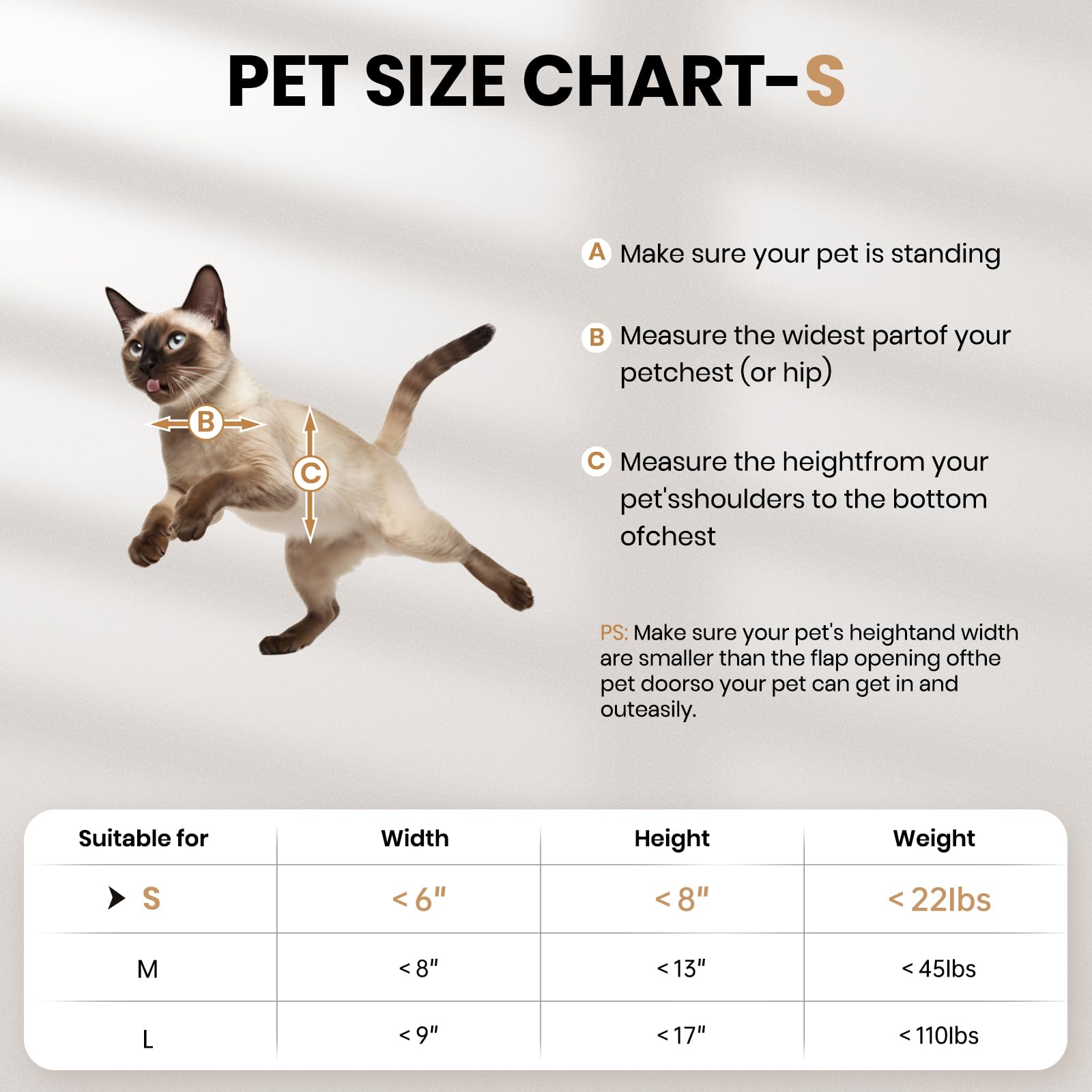 VOSOIR Aluminum Cat Door - Heavy Duty Small Dog Door, Silver, Model VDD002-S, Energy Efficient with 2 Magnetic Flaps, for Pets up to 22Lb