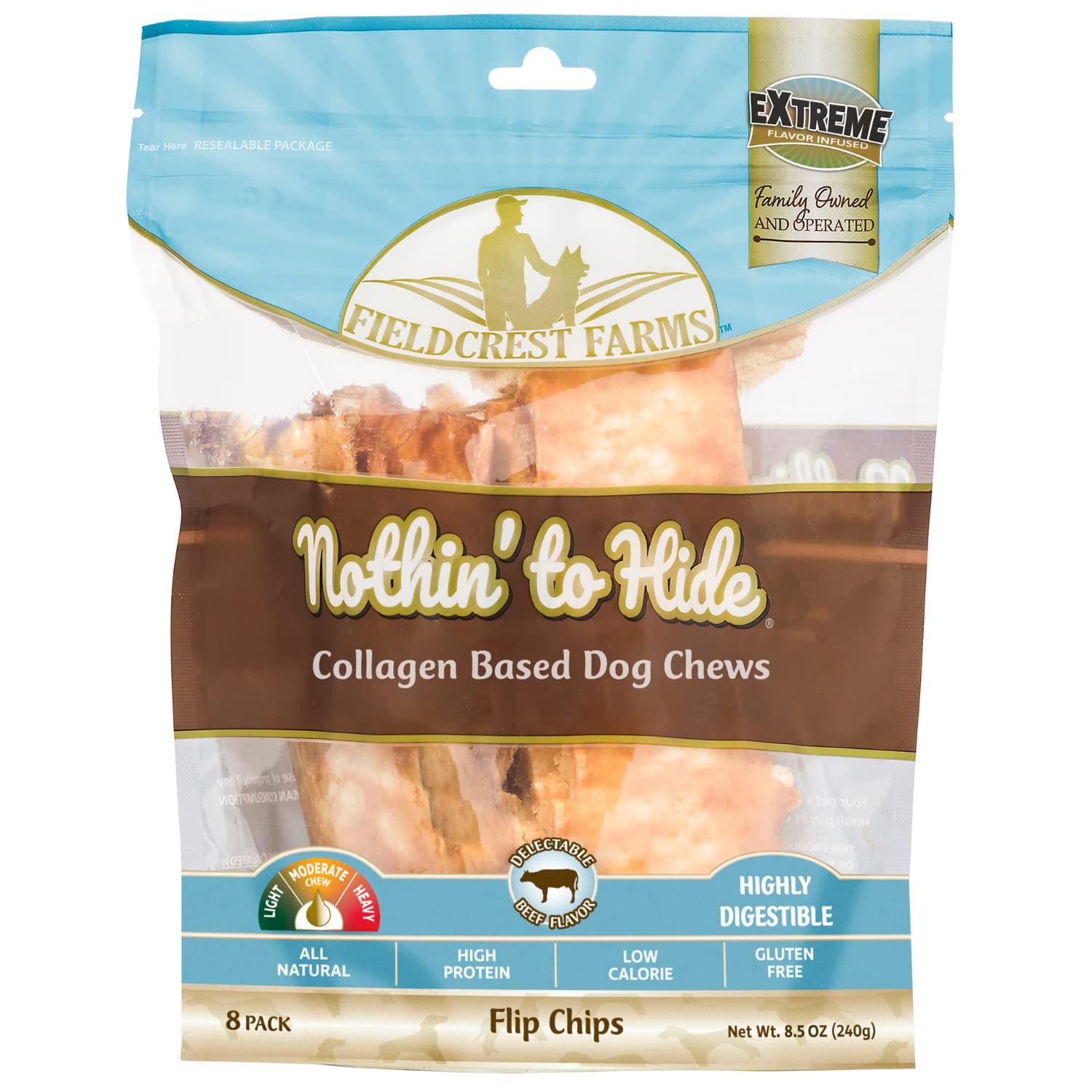 Fieldcrest Farms Nothin to Hide Beef Flip Chips Dog Chews