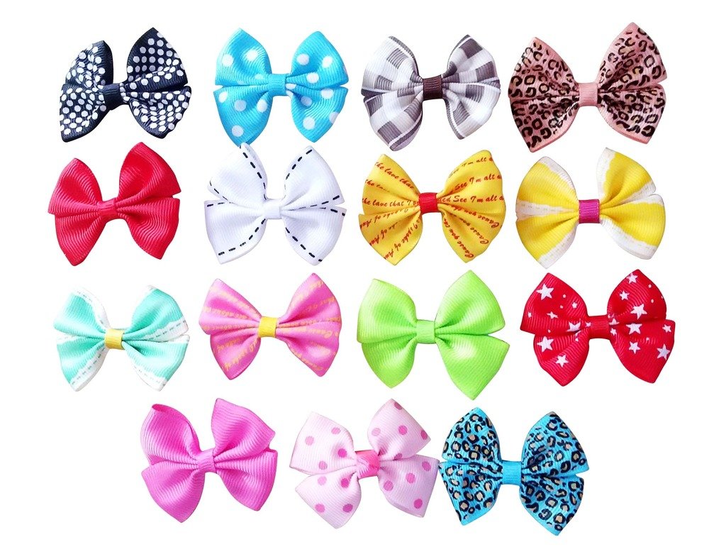 Pet Show 20Pcs Dog Hair Bows With Alligator Clips For Small Medium Dogs Bowknot Hair Clips Cat Puppy Yorkshire Grooming Hair Accessories Assorted