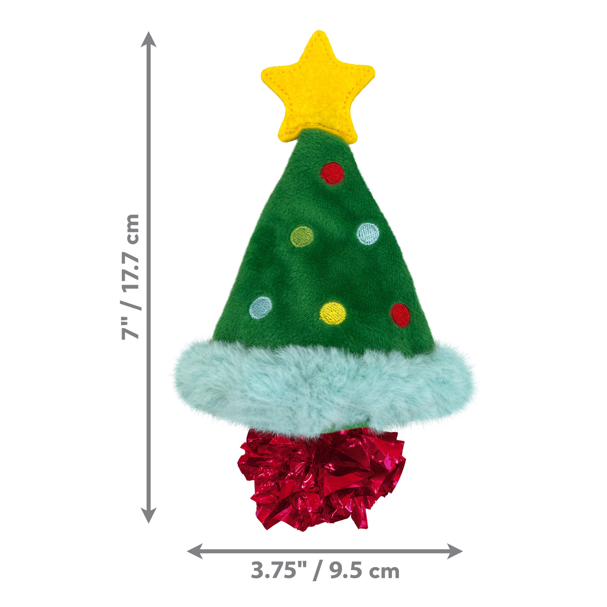 KONG Christmas Holiday Cat Toy - Assorted Toy for Batting, Pouncing & Interactive Play (Crackles Christmas Tree)